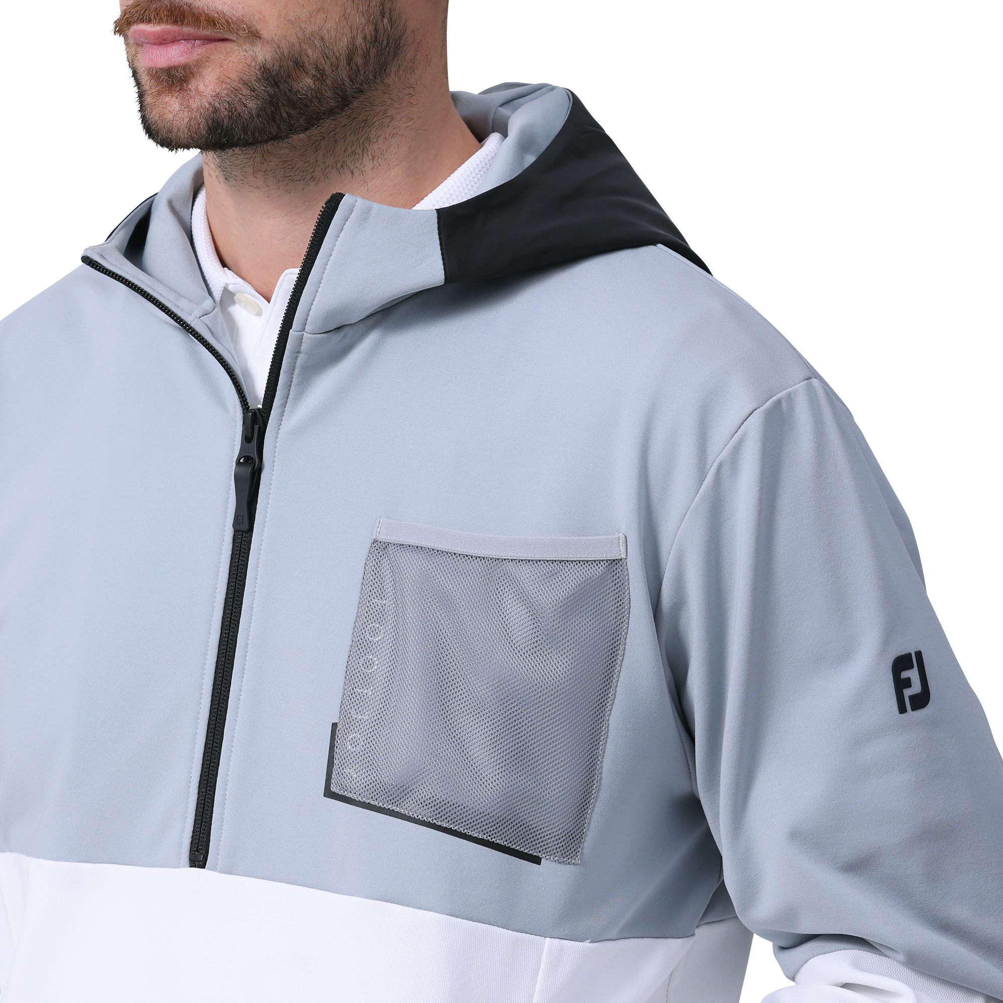 ハイブリッド長袖ハーフジップフーディー