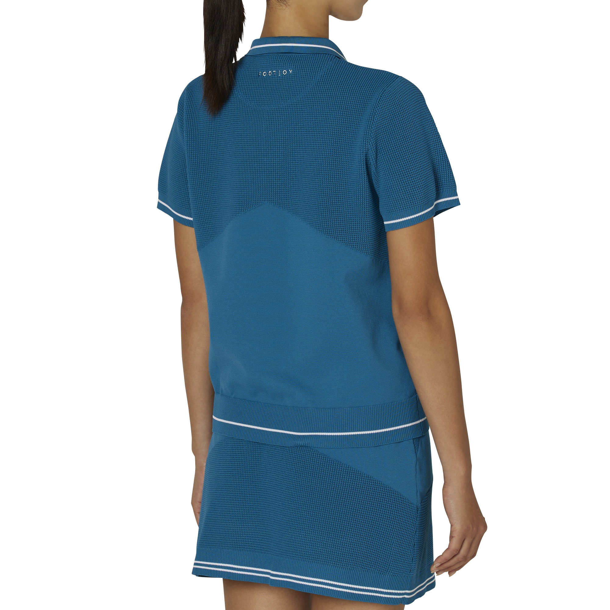 WOMEN'S 編地切替え 半袖セーターポロ