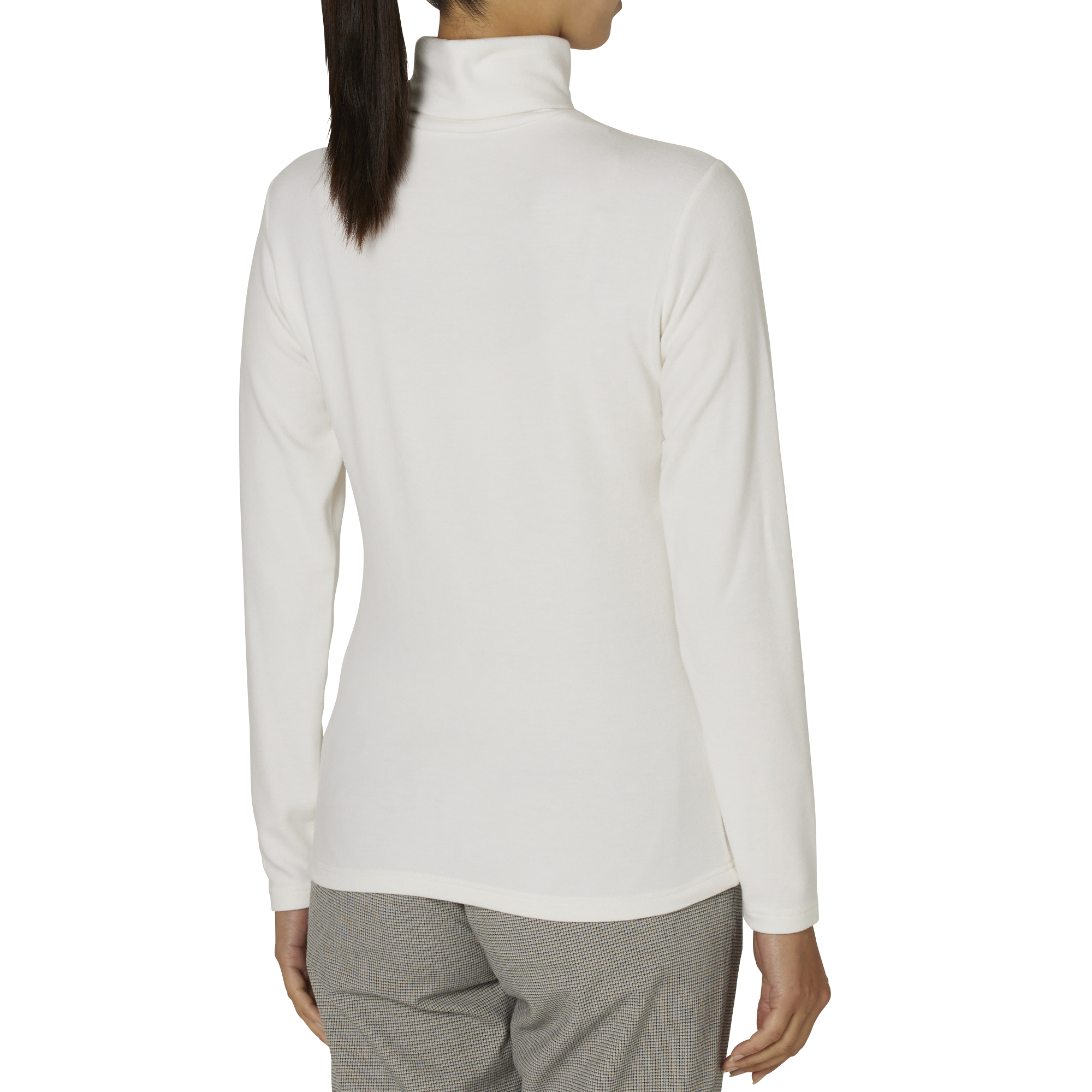 WOMEN'S 起毛ストレッチ 長袖タートルネックシャツ