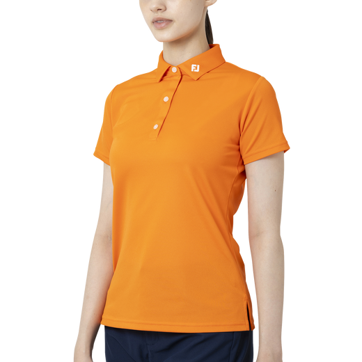 Essential Womens Solid ストレッチ鹿の子半袖シャツ