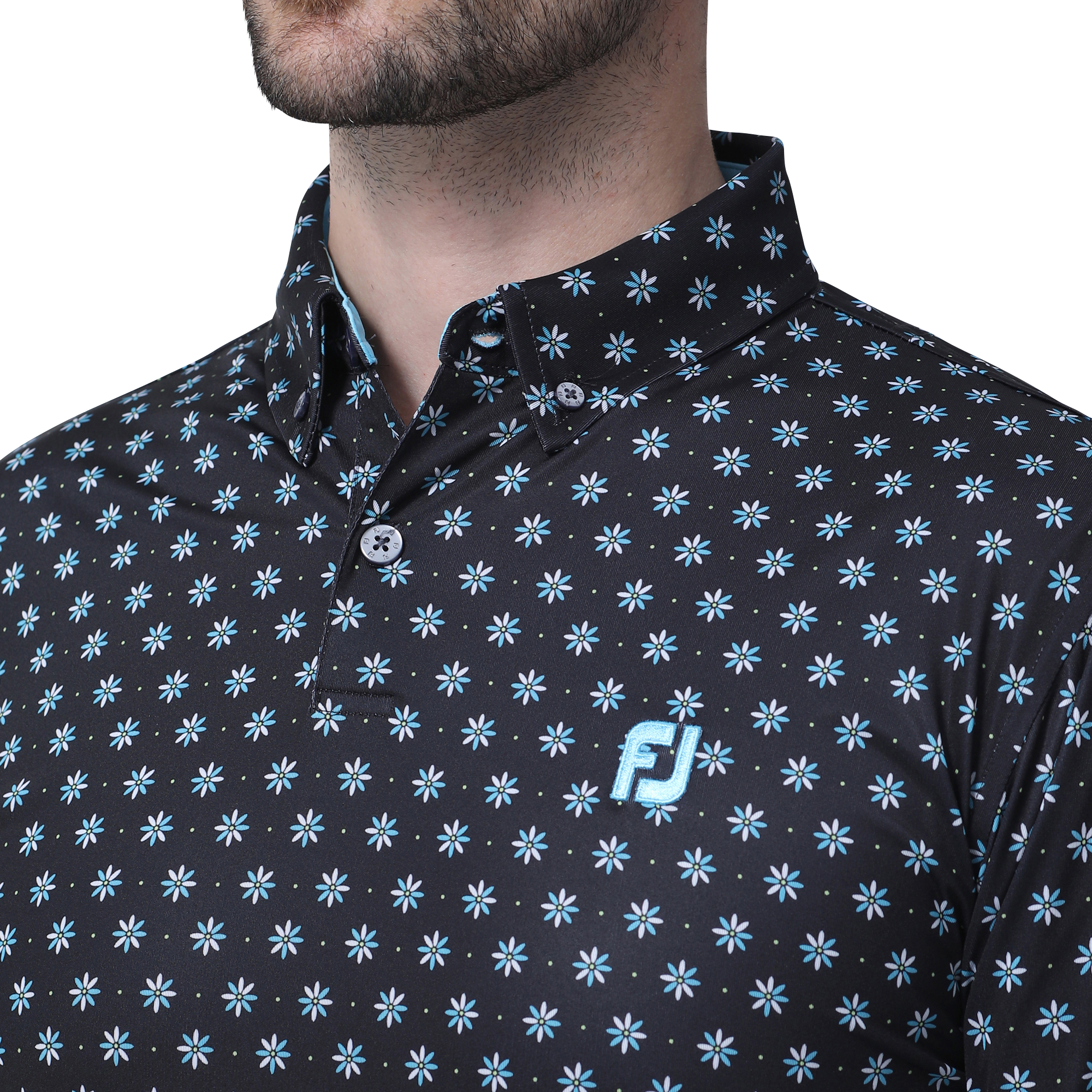MEN'S マルチカラーフラワーパターン長袖ボタンダウンシャツ