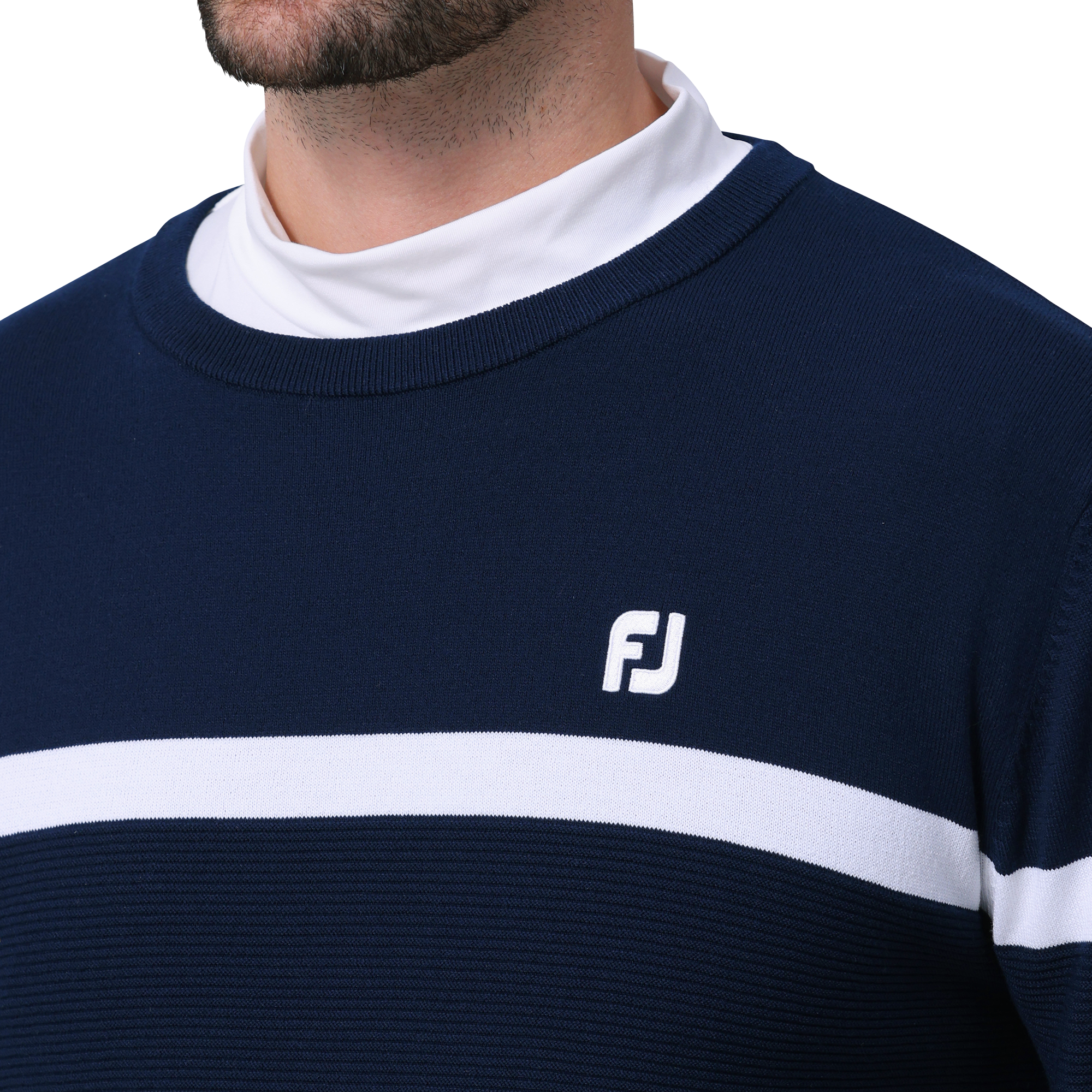 チェストライン長袖クルーネックセーター