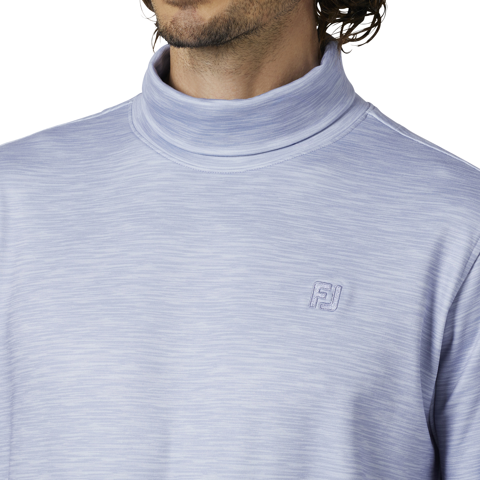 スペースダイロールネック裏起毛長袖シャツ