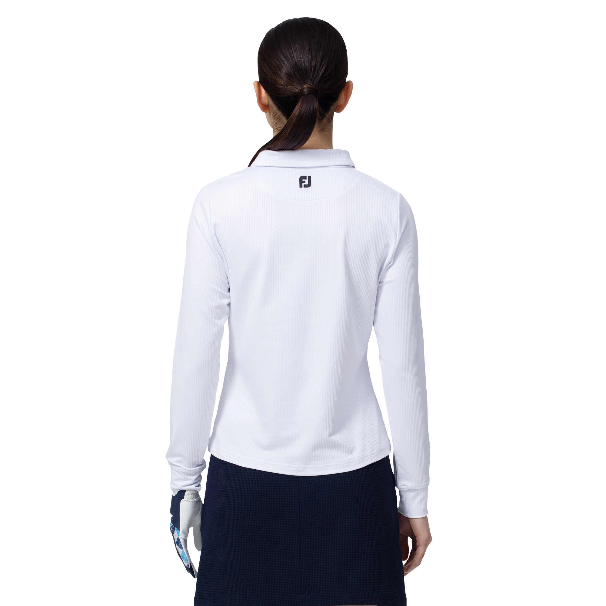 WOMEN'S リブニット長袖ストレッチシャツ