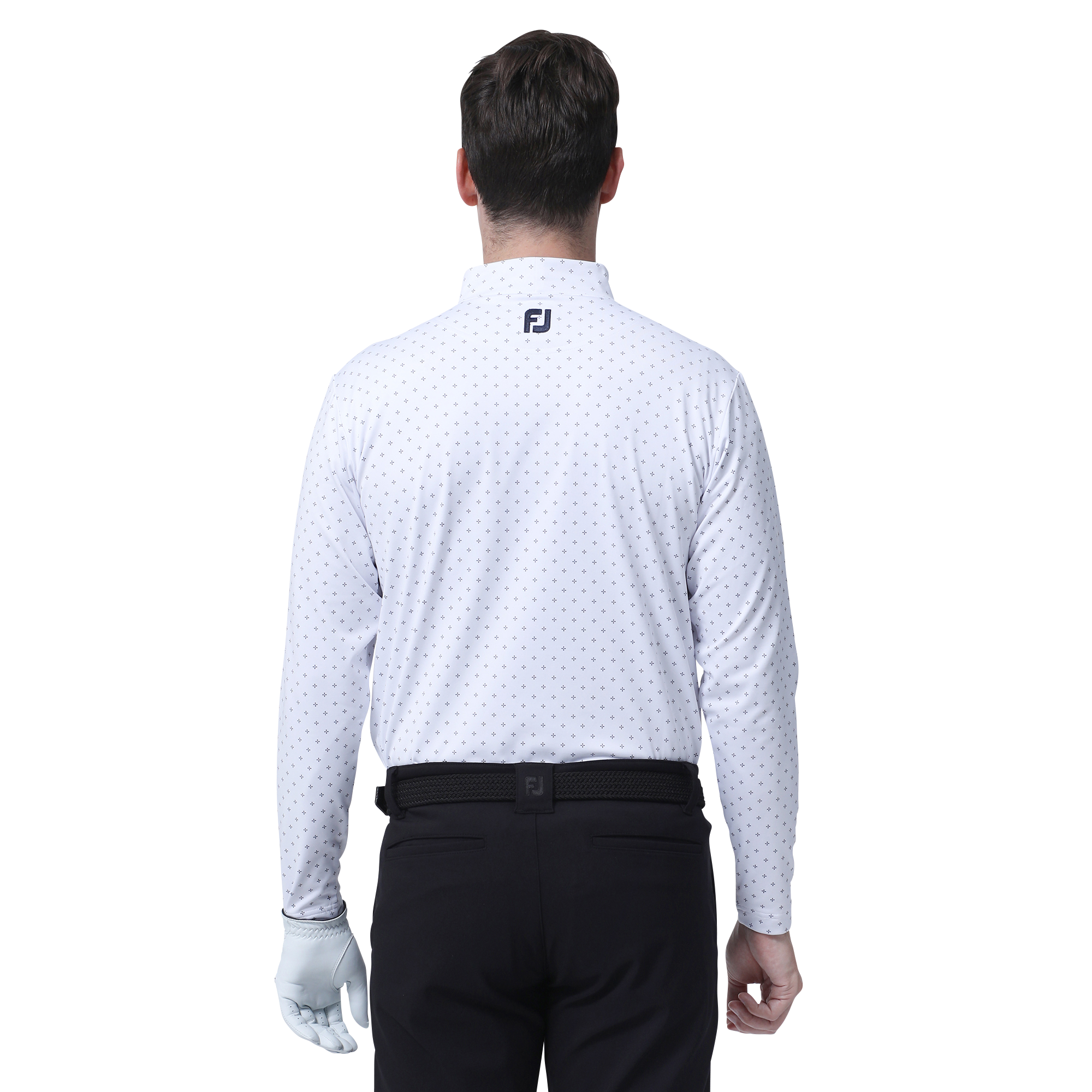 MEN'S フラワーアイコン蓄熱保温長袖モックネックシャツ