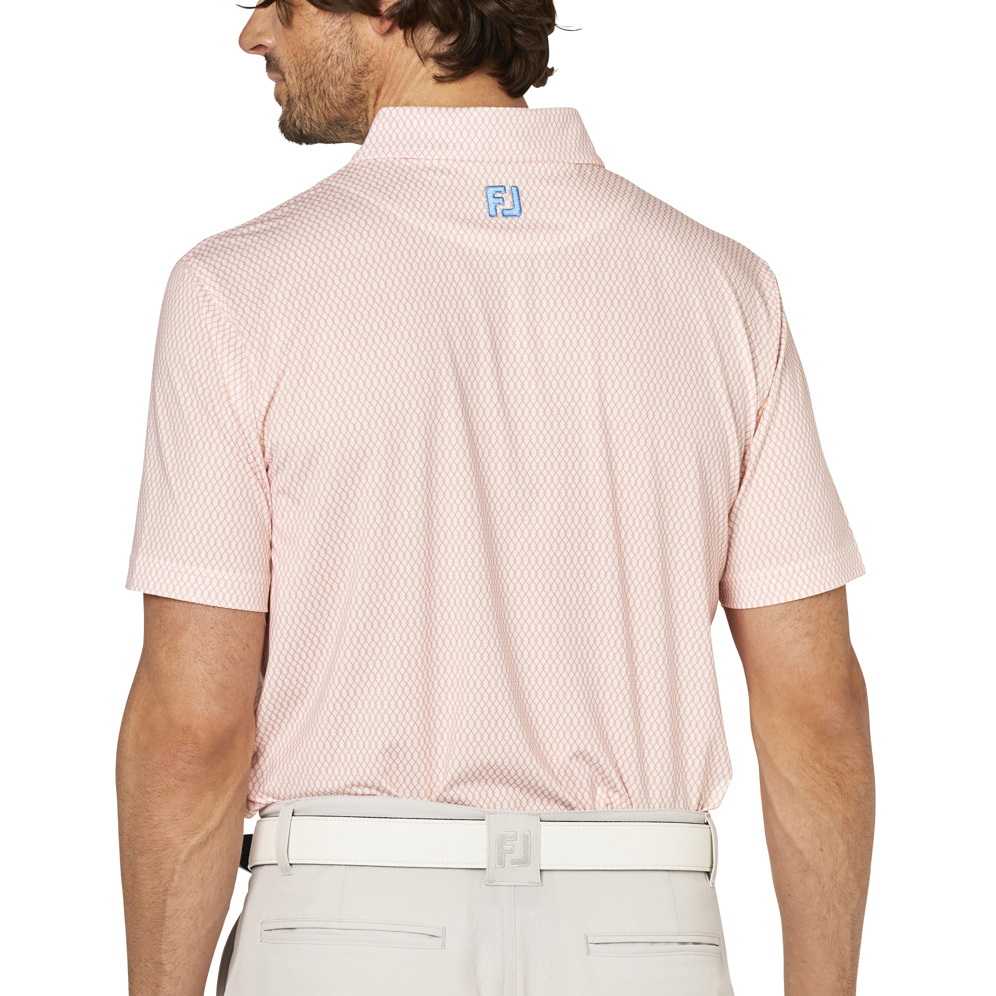 ダイヤ柄半袖ワイドカラーシャツ