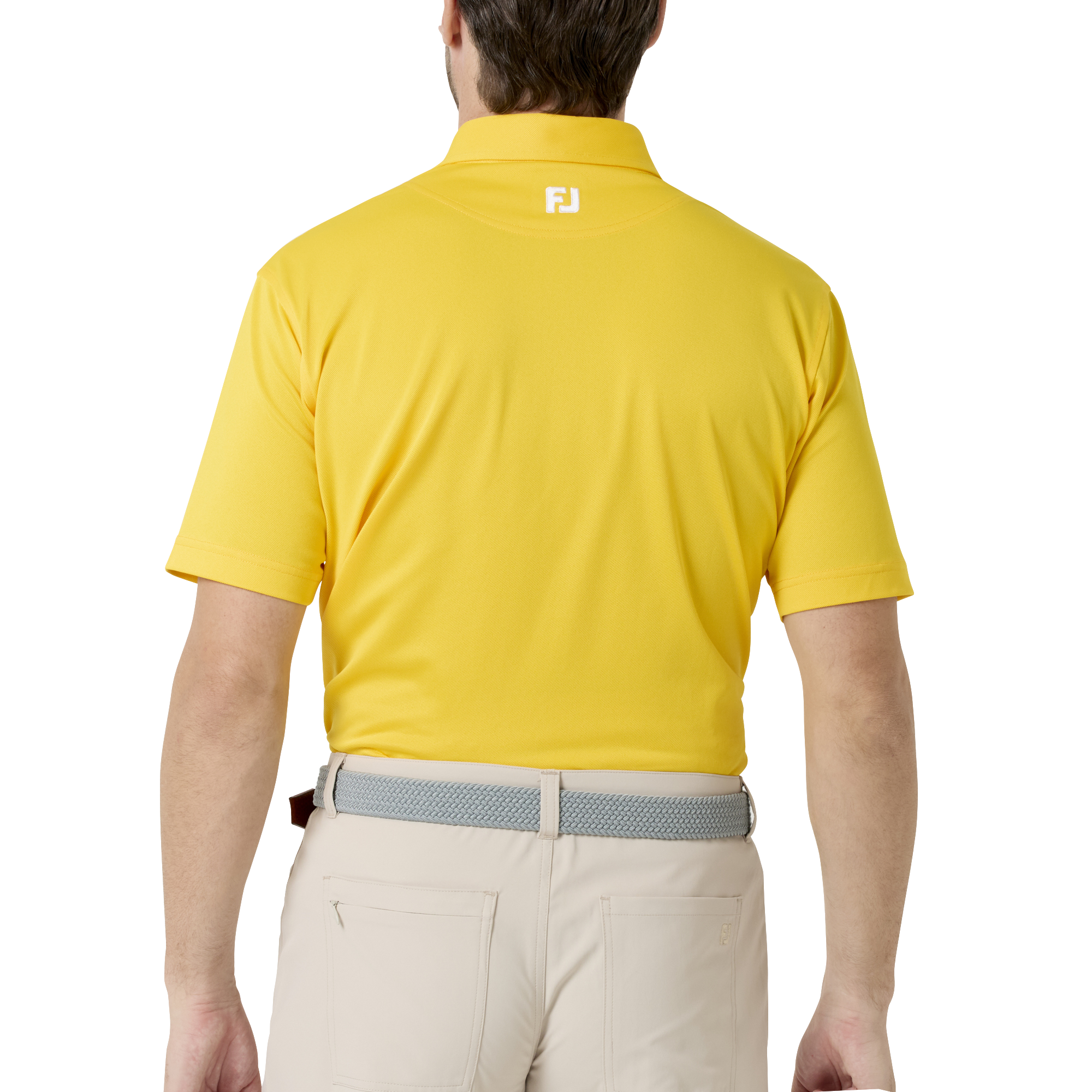 Essential Mens Solid ストレッチ鹿の子半袖シャツ