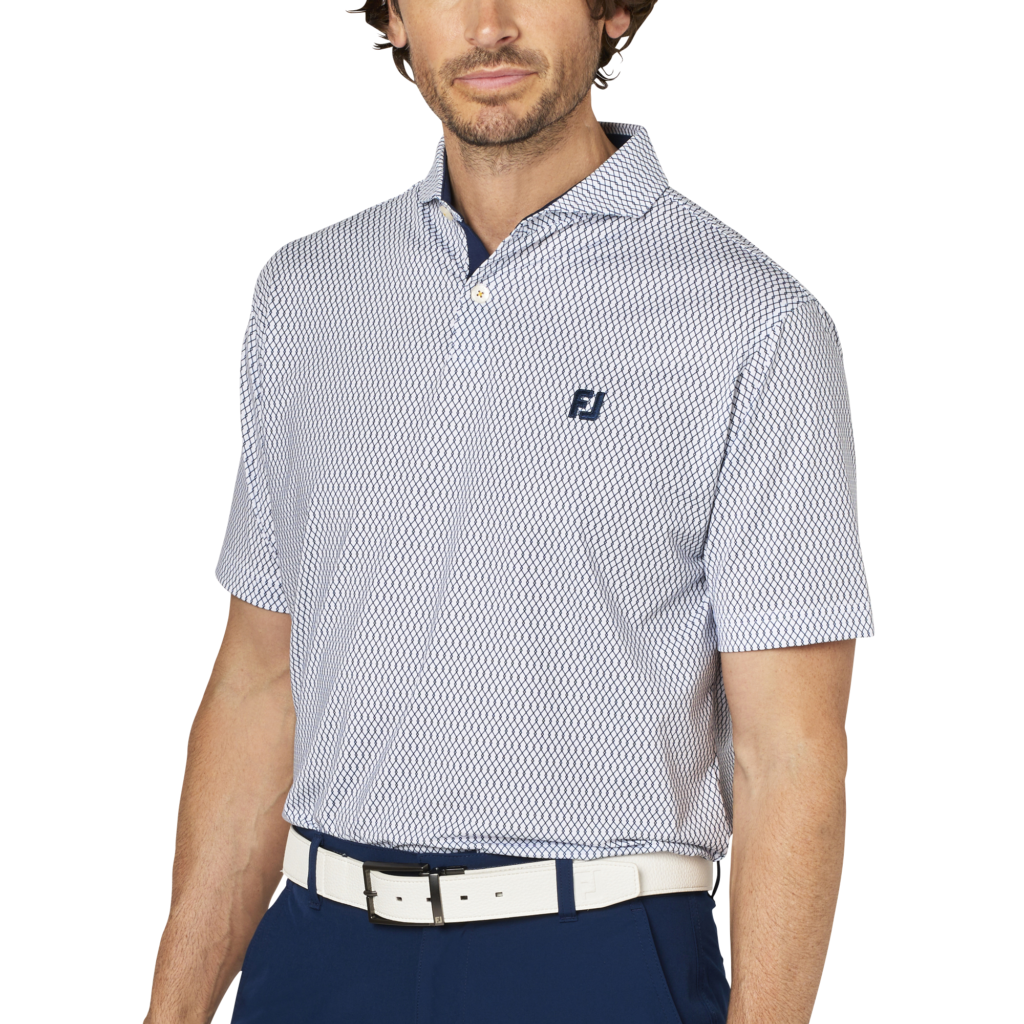 ダイヤ柄半袖ワイドカラーシャツ - FootJoy Japan