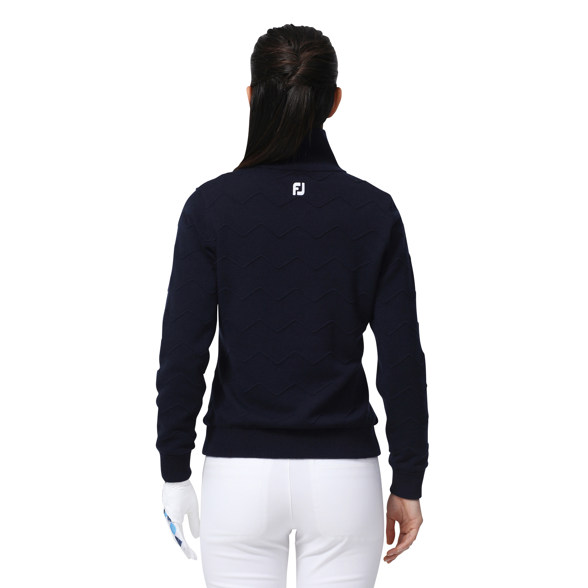 WOMEN'S シェブロンパターン ハーフジップ防風プルオーバー