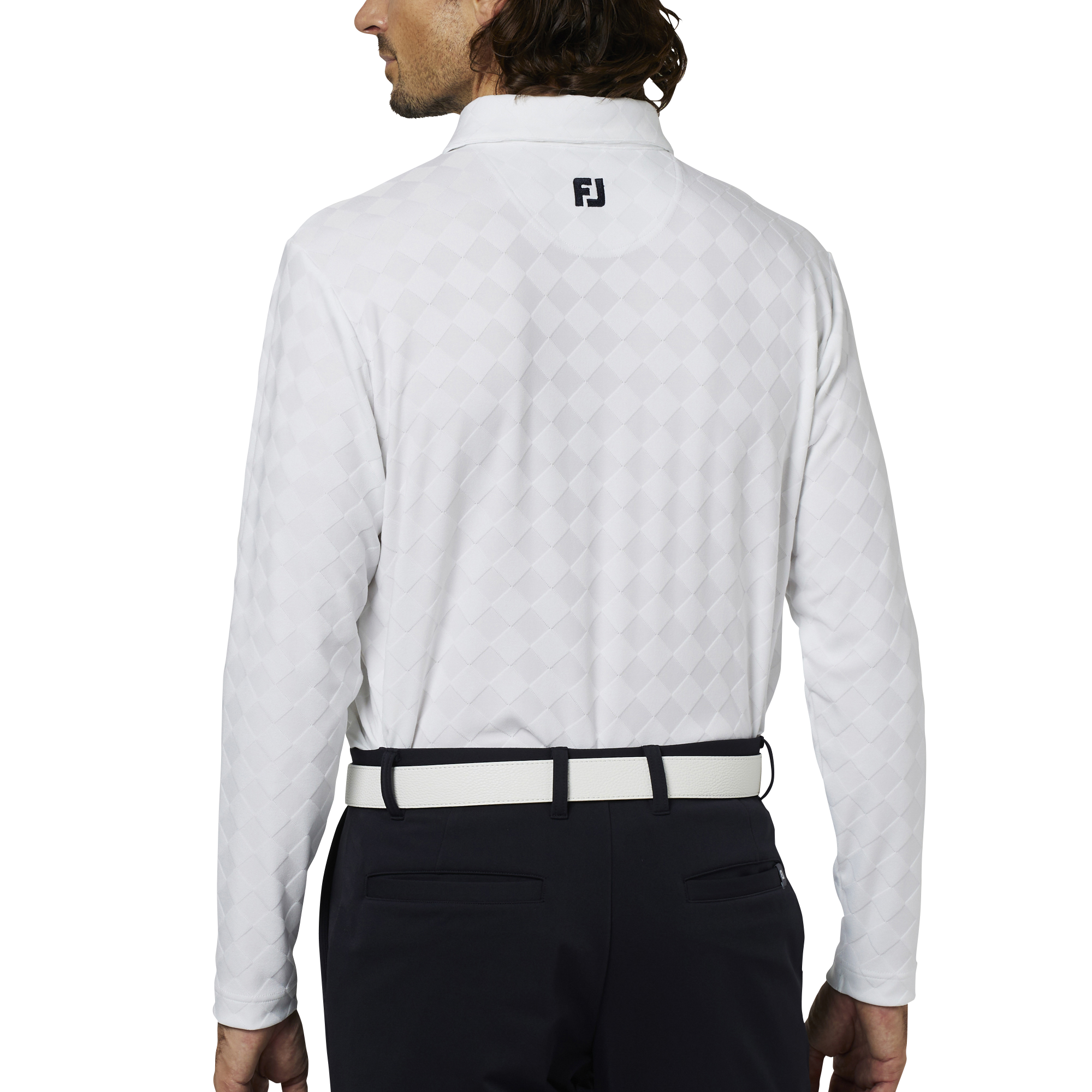 アーガイルジャカード長袖シャツ