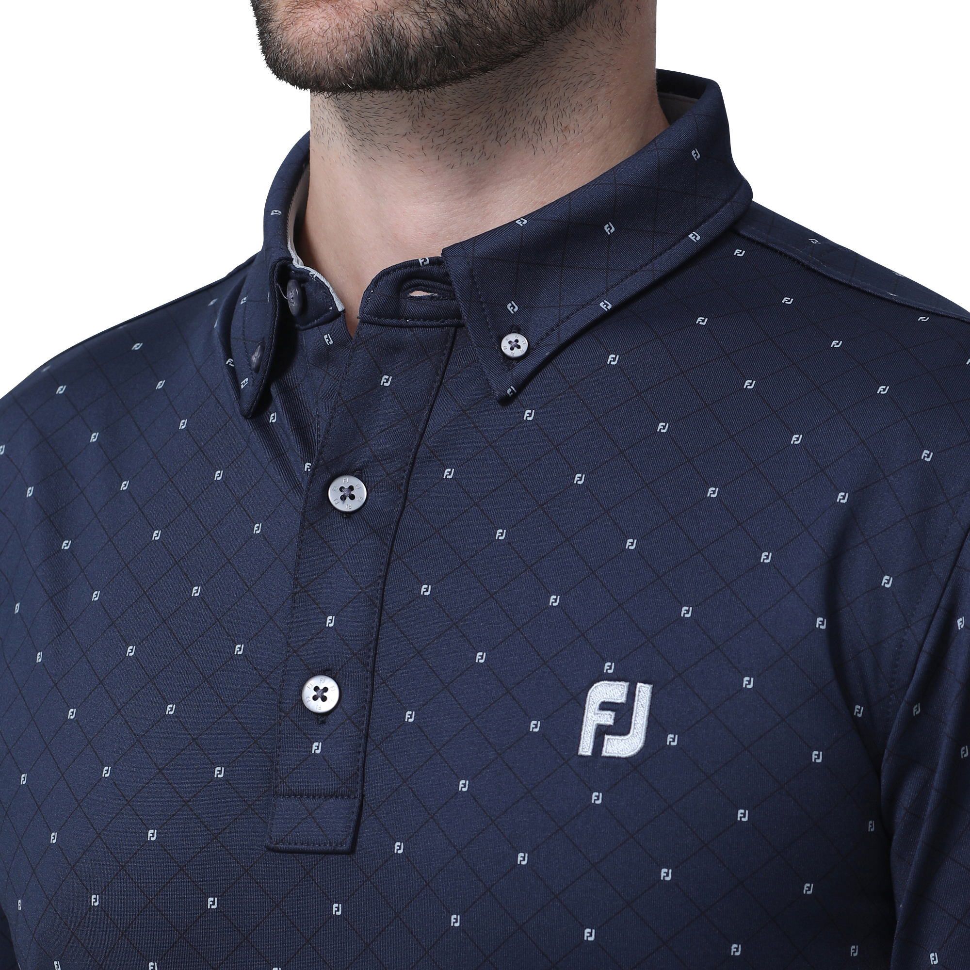 MEN'S FJアーガイル蓄熱保温長袖ボタンダウンシャツ