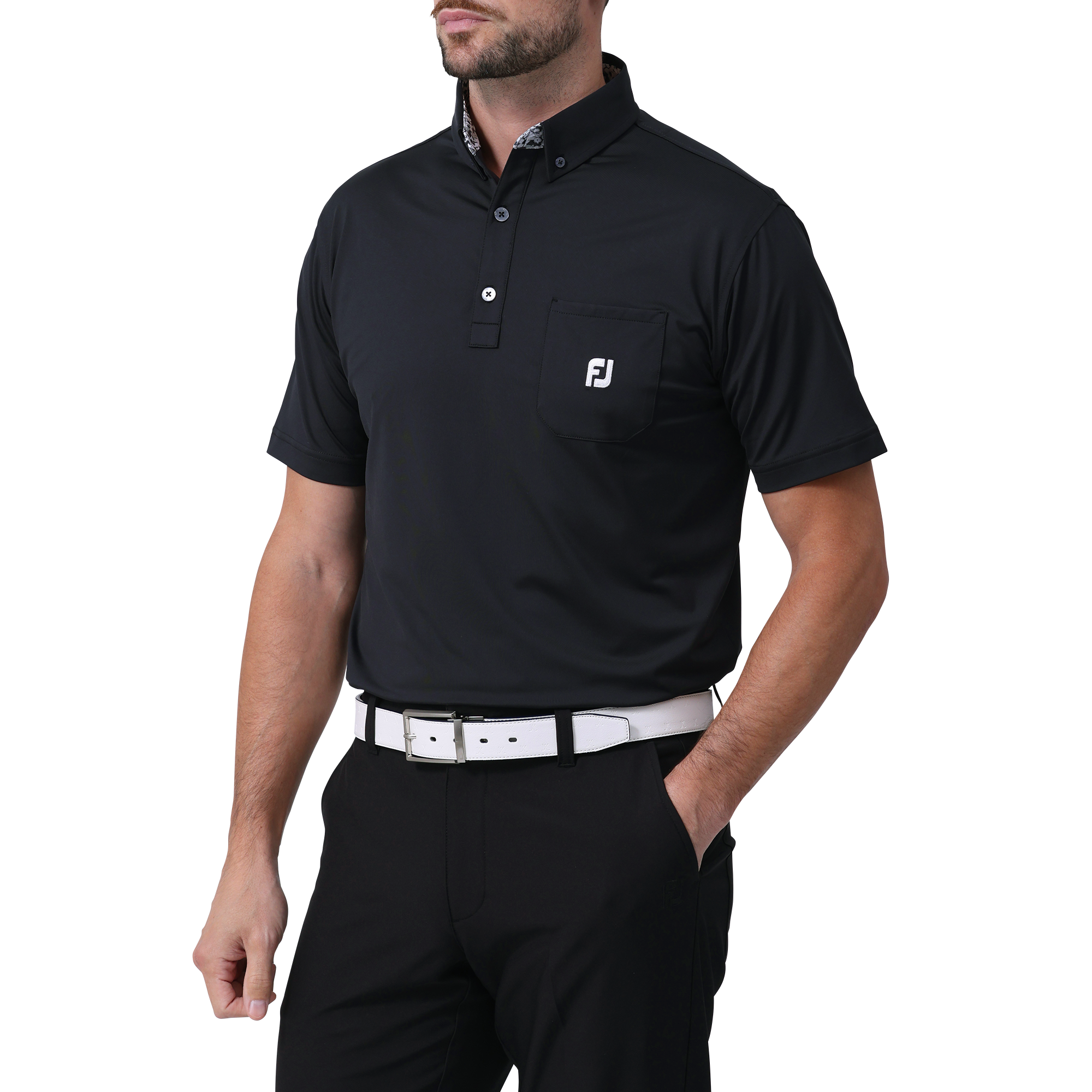 ソリッドポケット付半袖ボタンダウンシャツ - FootJoy Japan