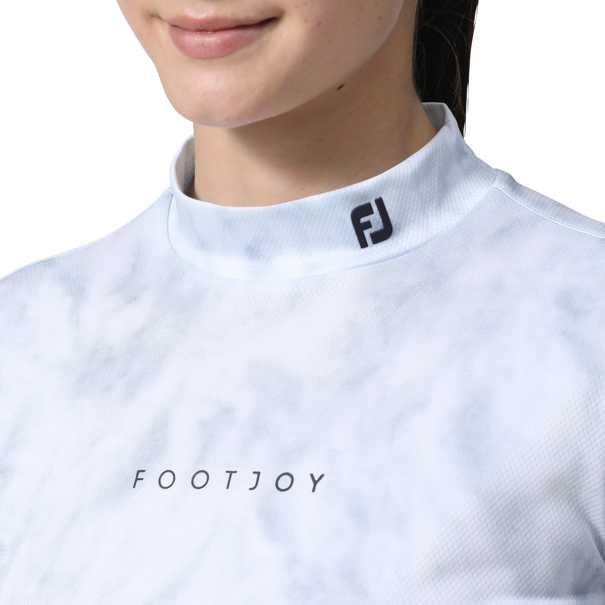 タイダイプリント半袖モックネックシャツ