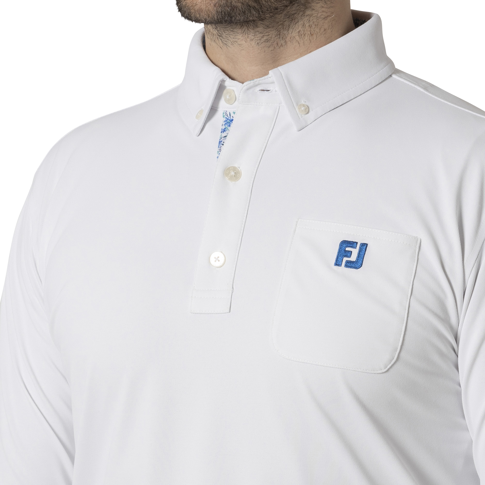 MEN'S ソリッドポケット付 長袖ボタンダウンシャツ