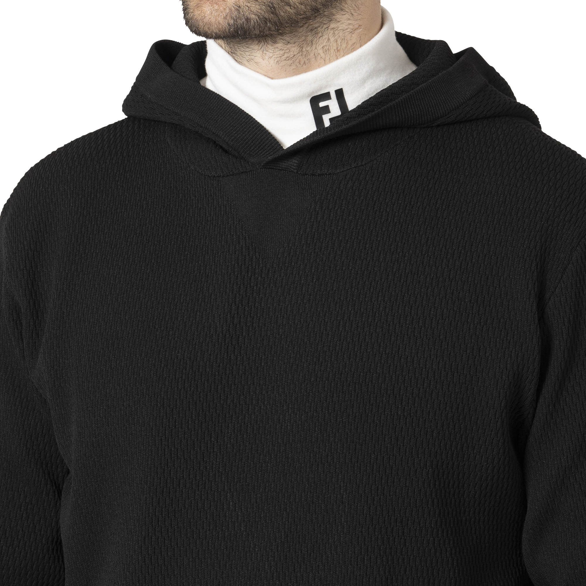 MEN'S ハニカム柄 長袖プルオーバーセーターフーディー