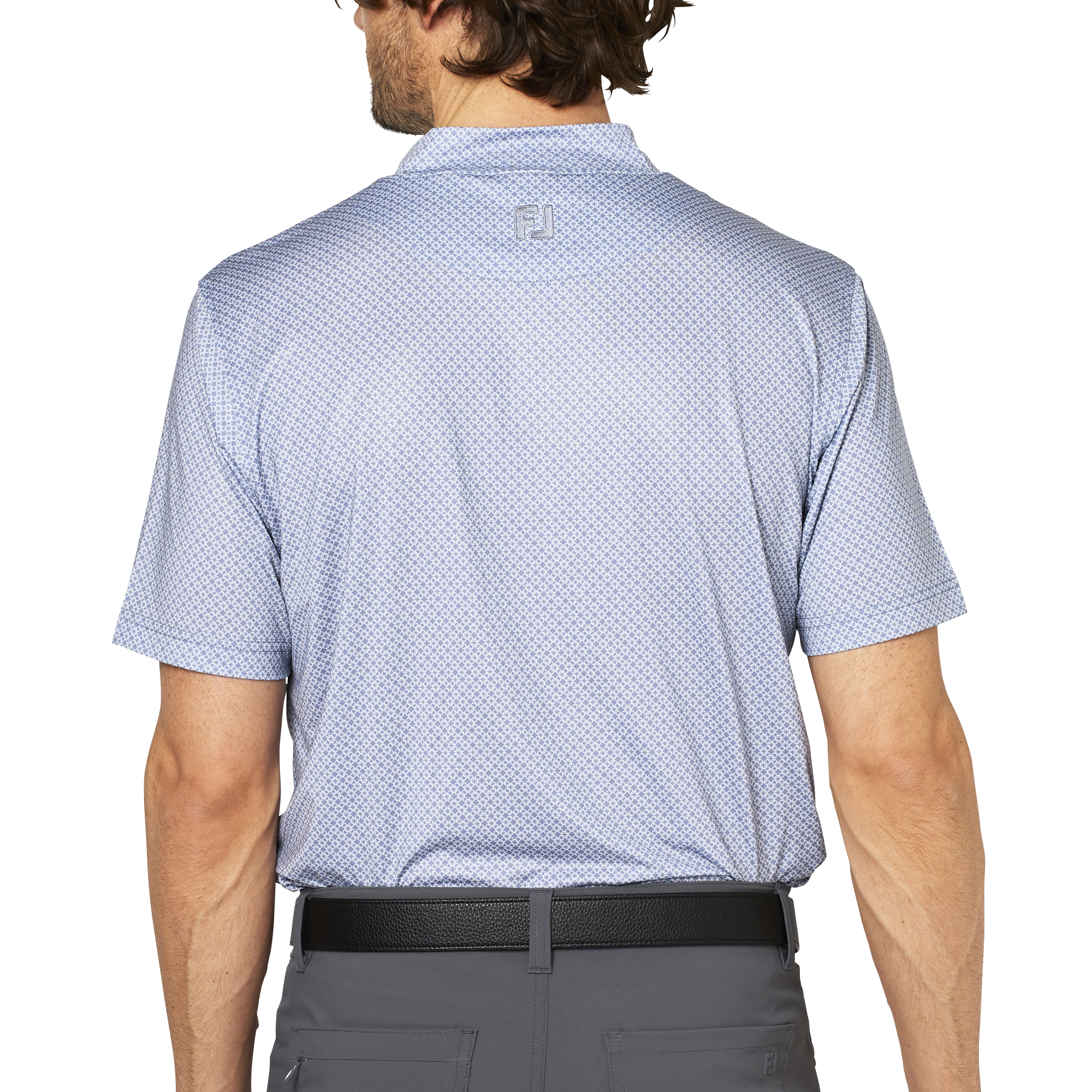 ループプリント半袖モックネックシャツ