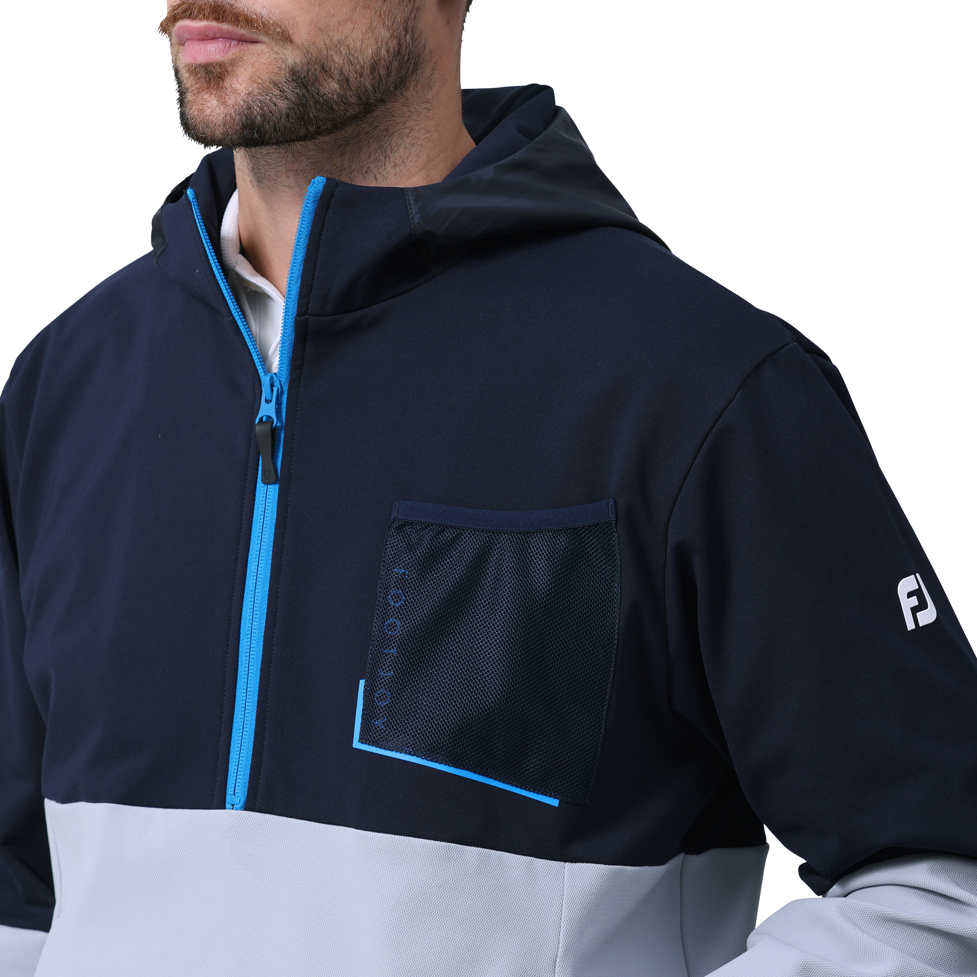 ハイブリッド長袖ハーフジップフーディー