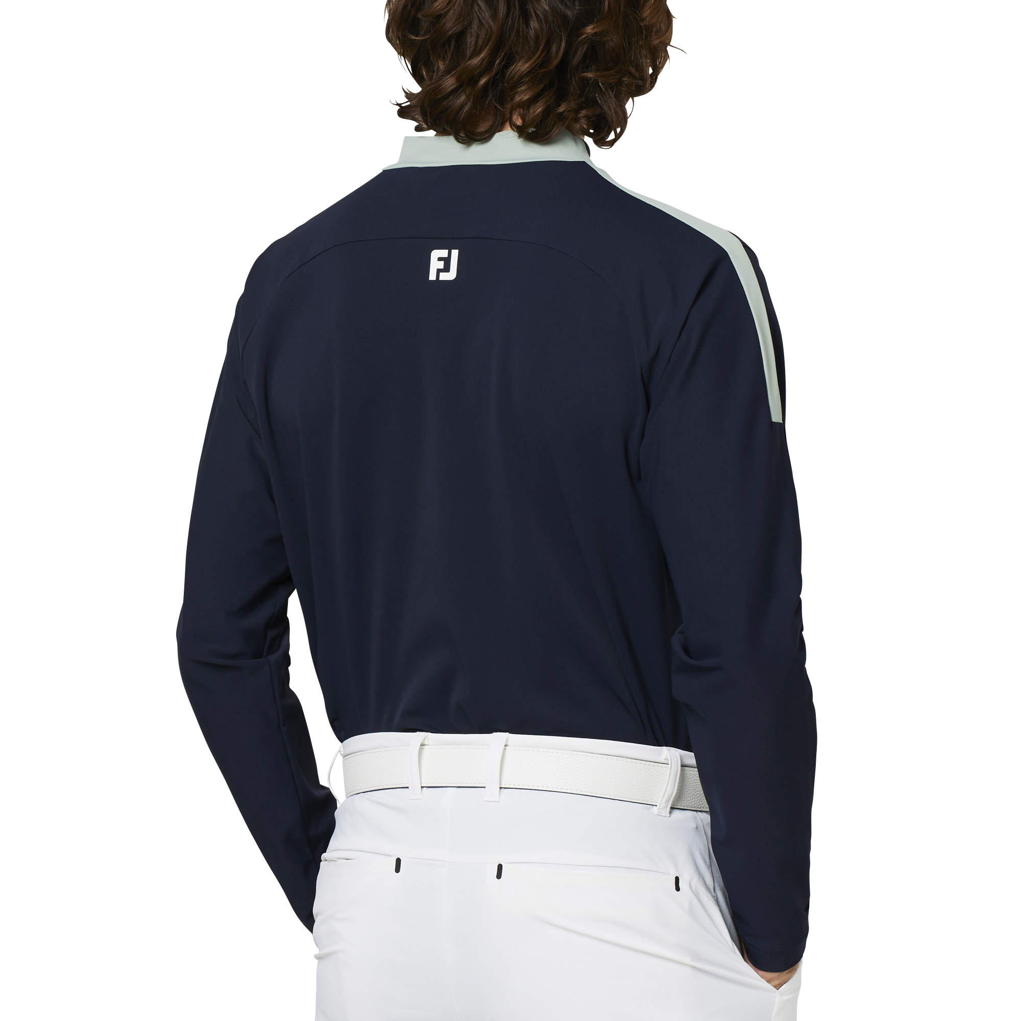 ショルダーライン長袖モックネックシャツ