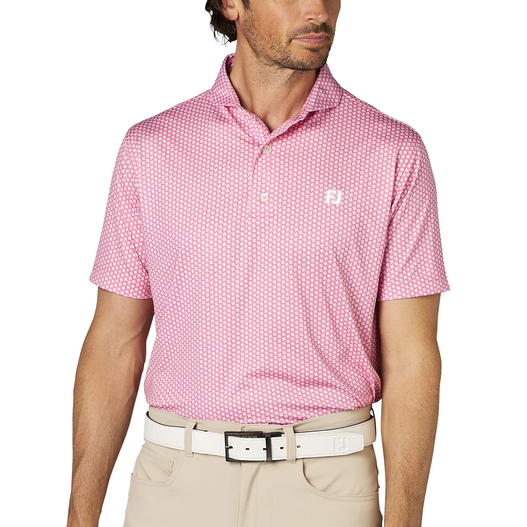 ジオメトリックプリント半袖ワイドカラーシャツ - FootJoy Japan