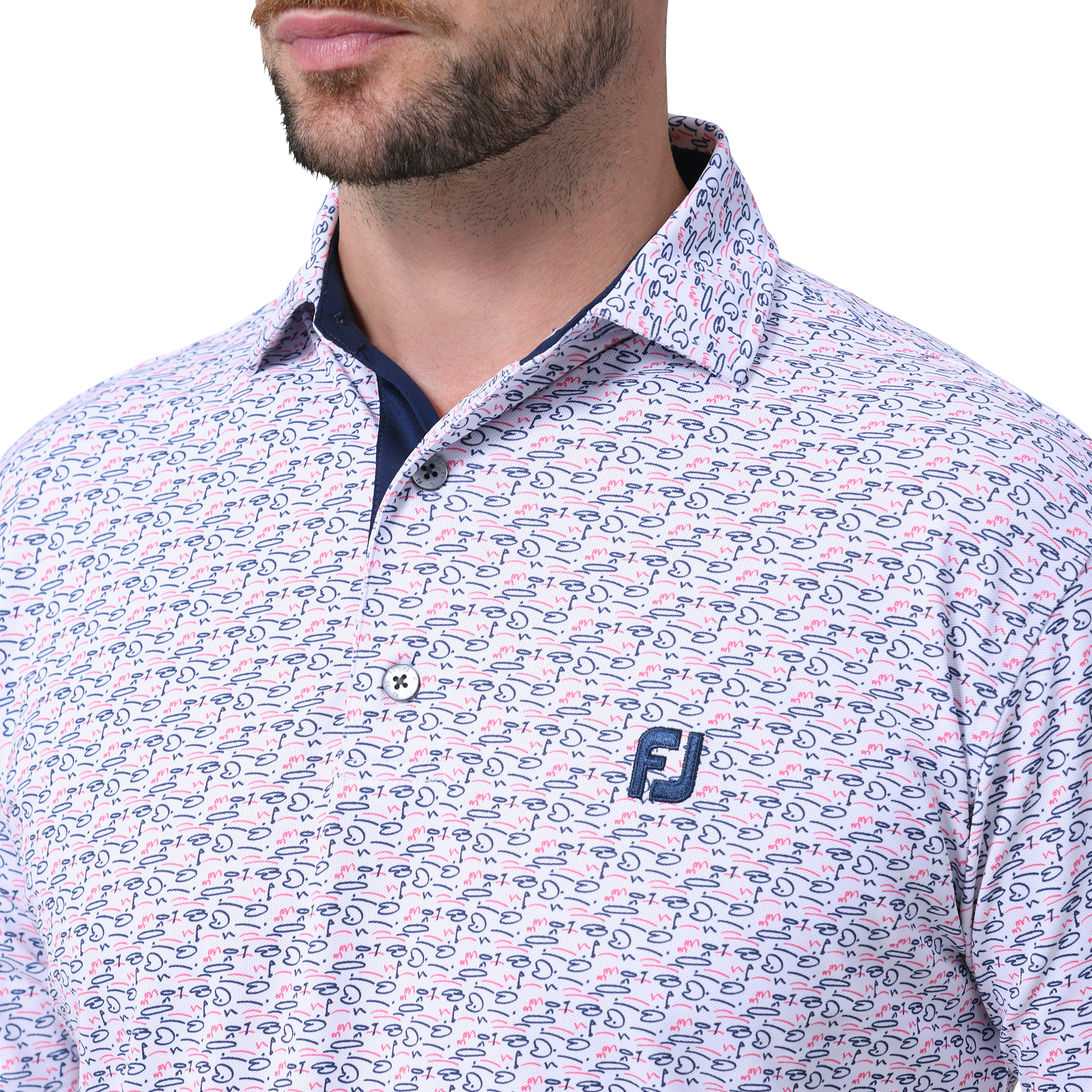 ゴルフコースプリント半袖シャツ