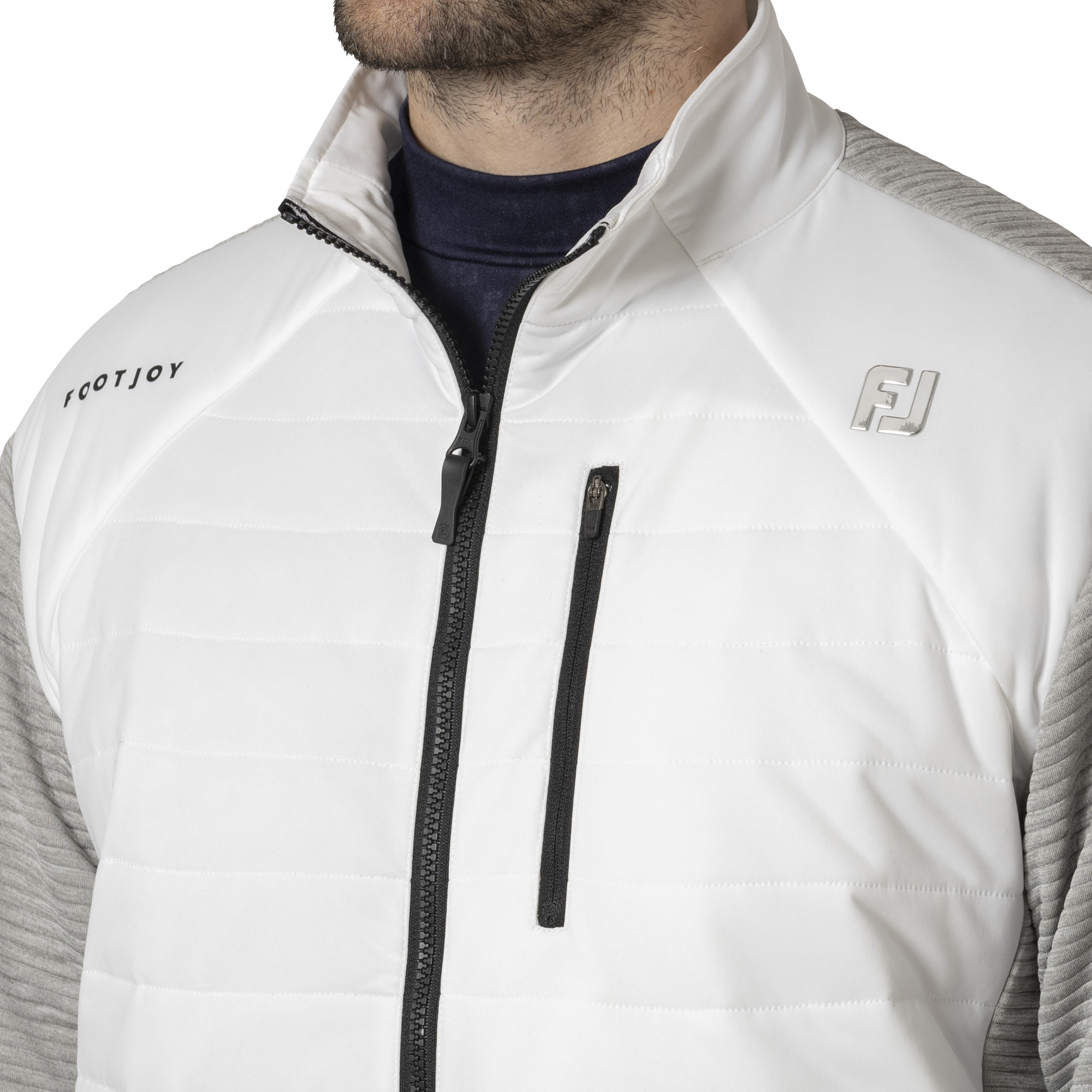 MEN'S 防風ファブリックミックス 長袖フルジップジャケット