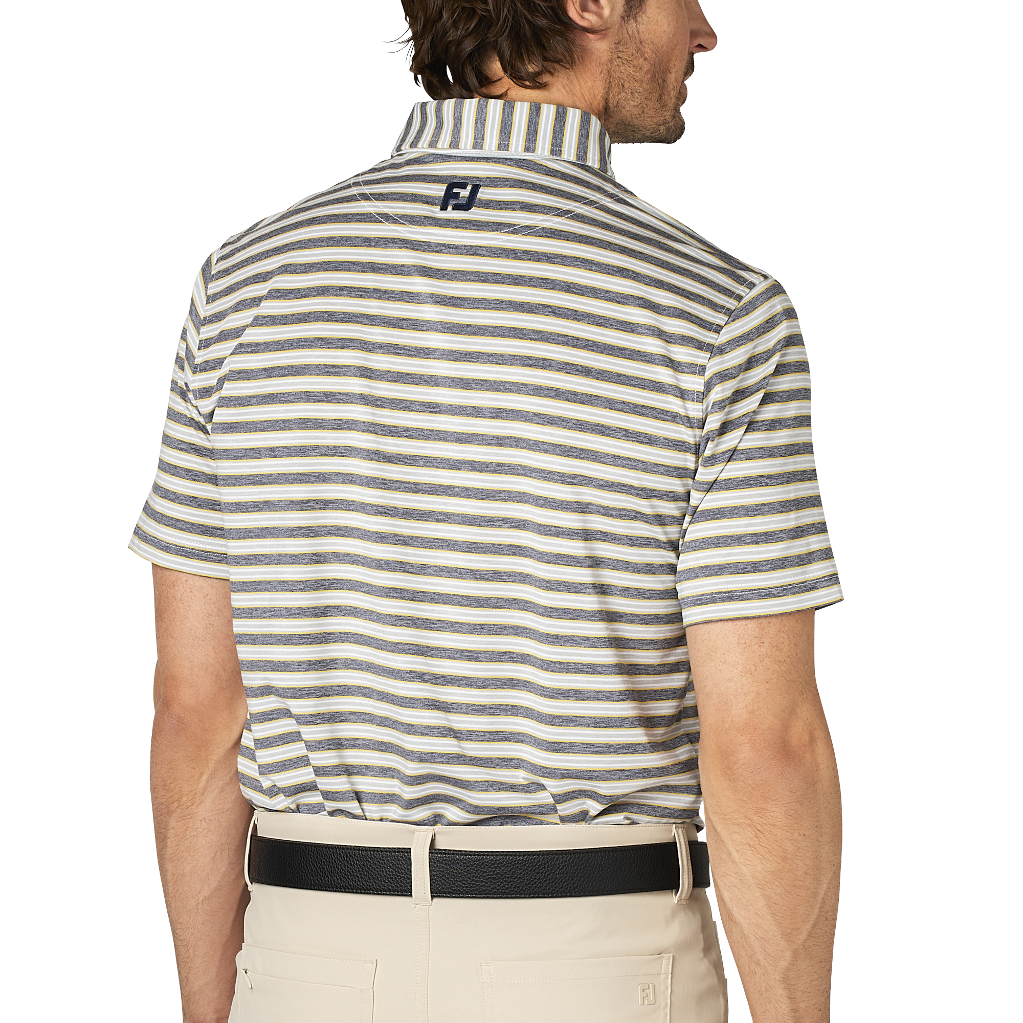 ヘザーストライプ半袖ボタンダウンシャツ