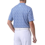 フラワープリント半袖モックネックシャツ