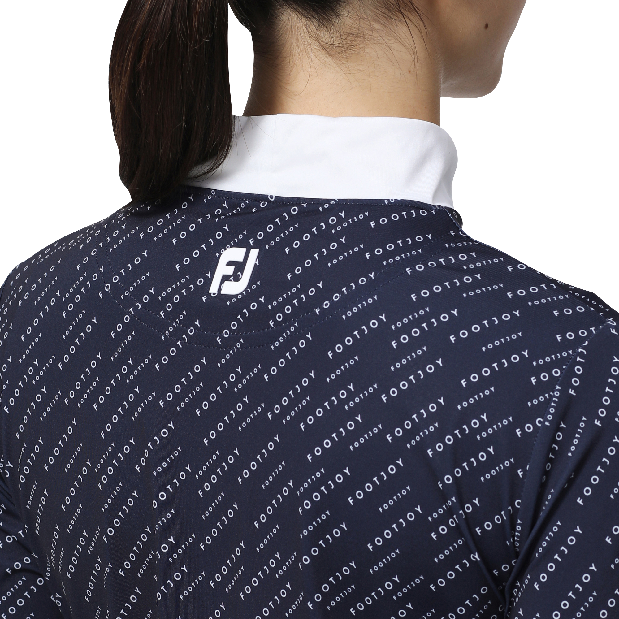 WOMEN'S ロゴプリント長袖モックネックシャツ