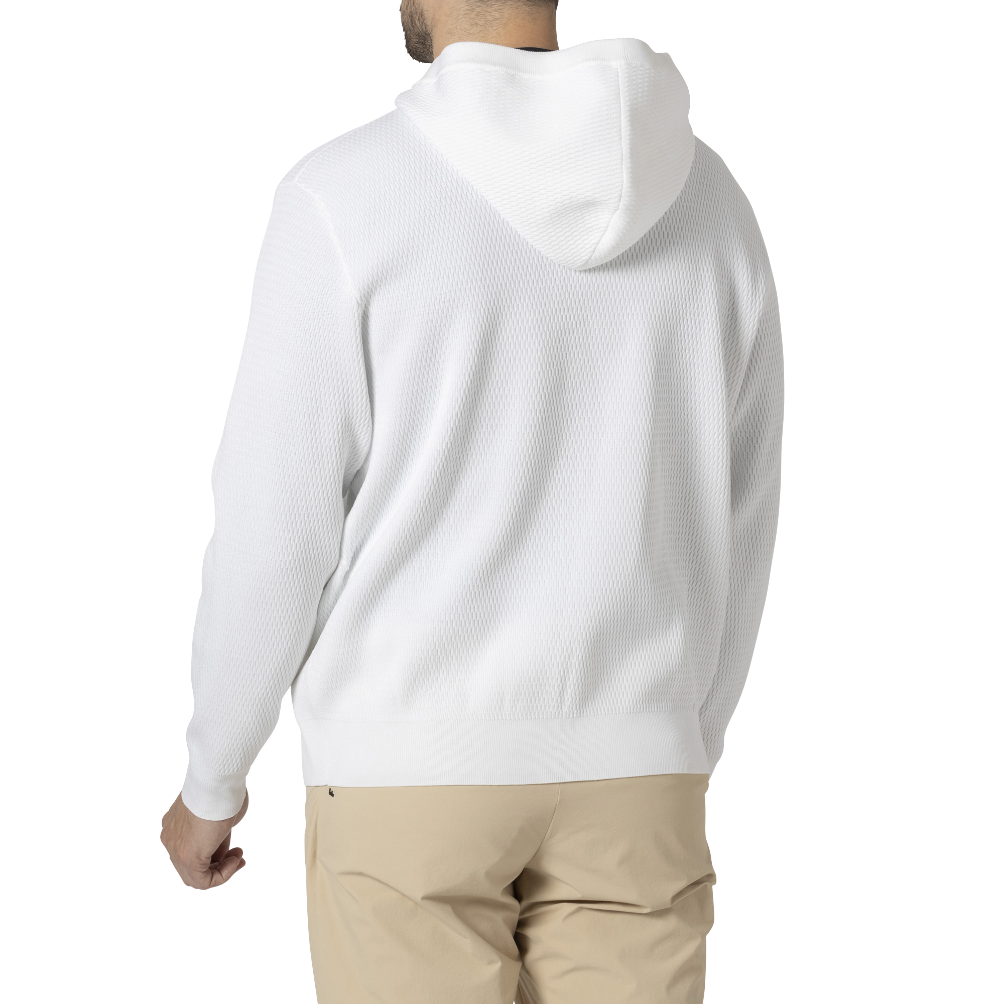 MEN'S ハニカム柄 長袖プルオーバーセーターフーディー