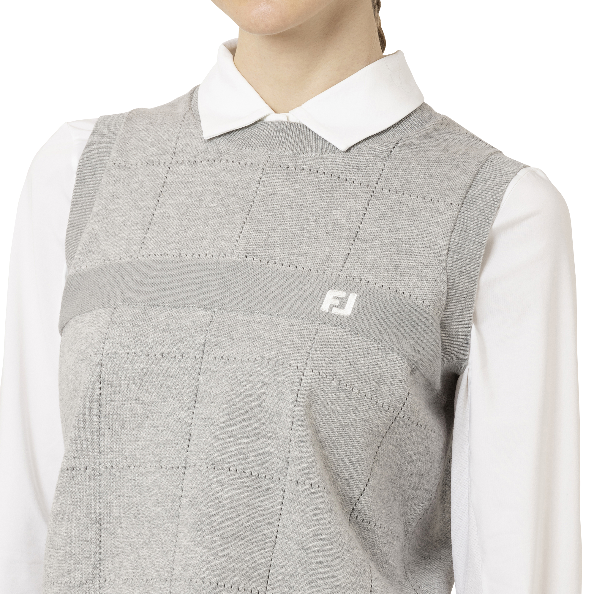 スクエアチェッククルーネックセーターベスト