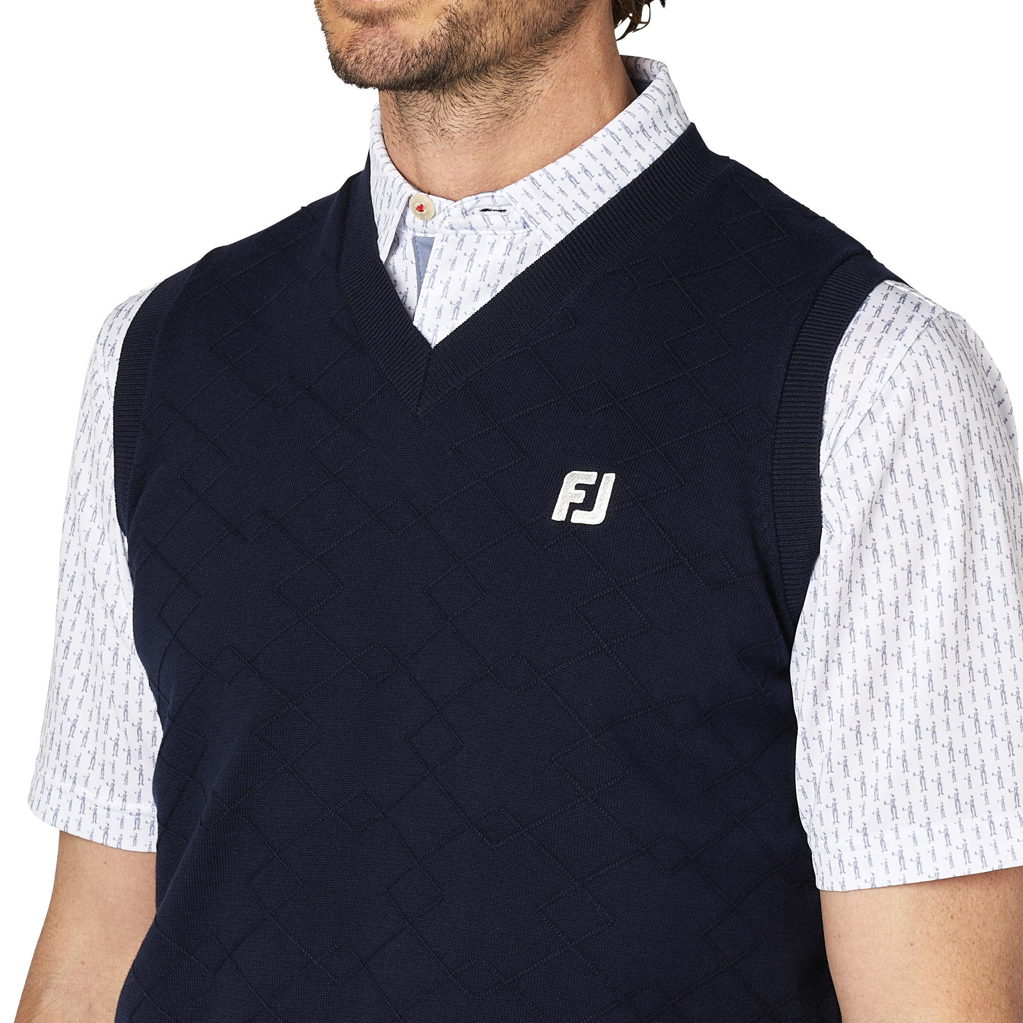 アーガイル柄Vネックセーターベスト