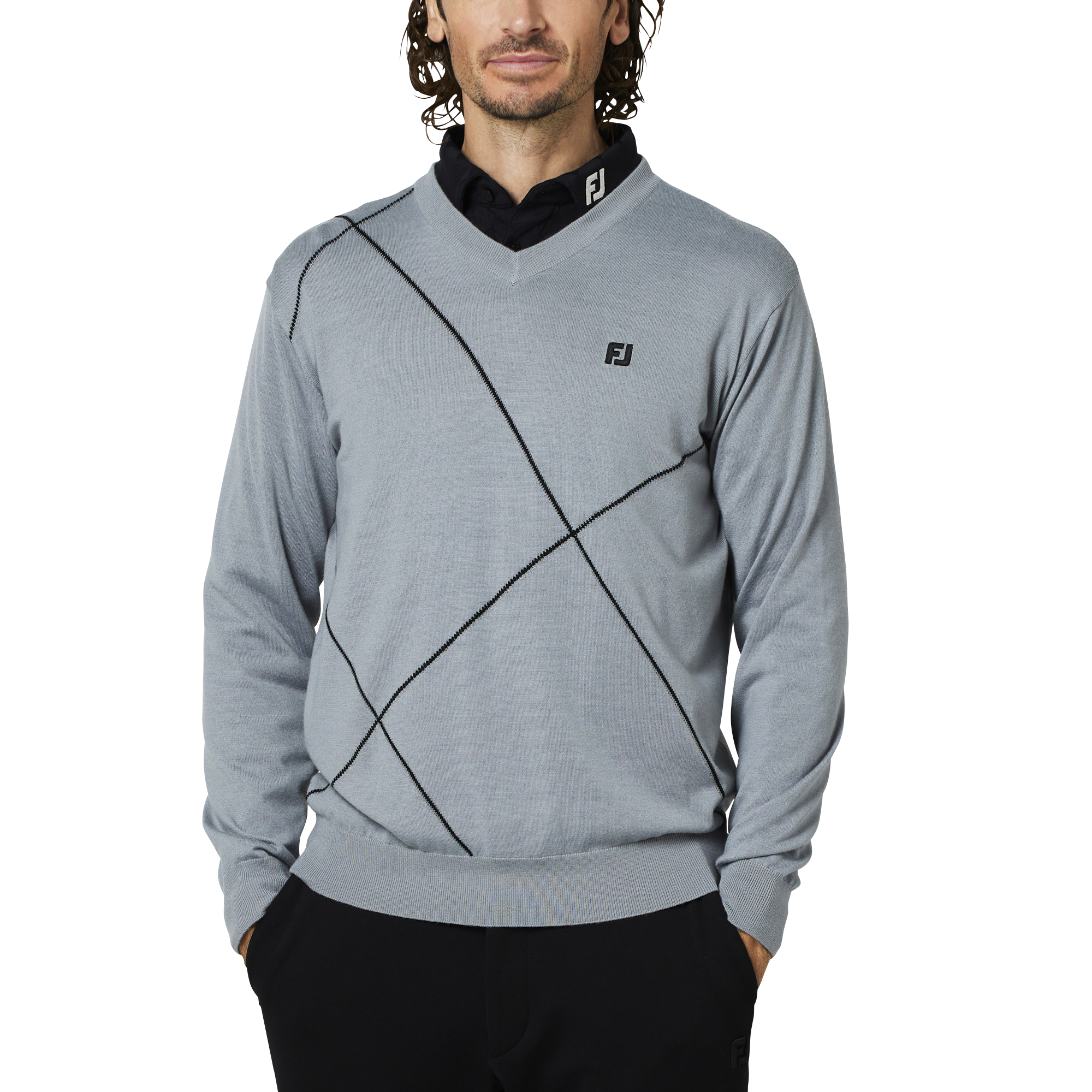 クロップドアーガイルVネックL/Sセーター - FootJoy Japan