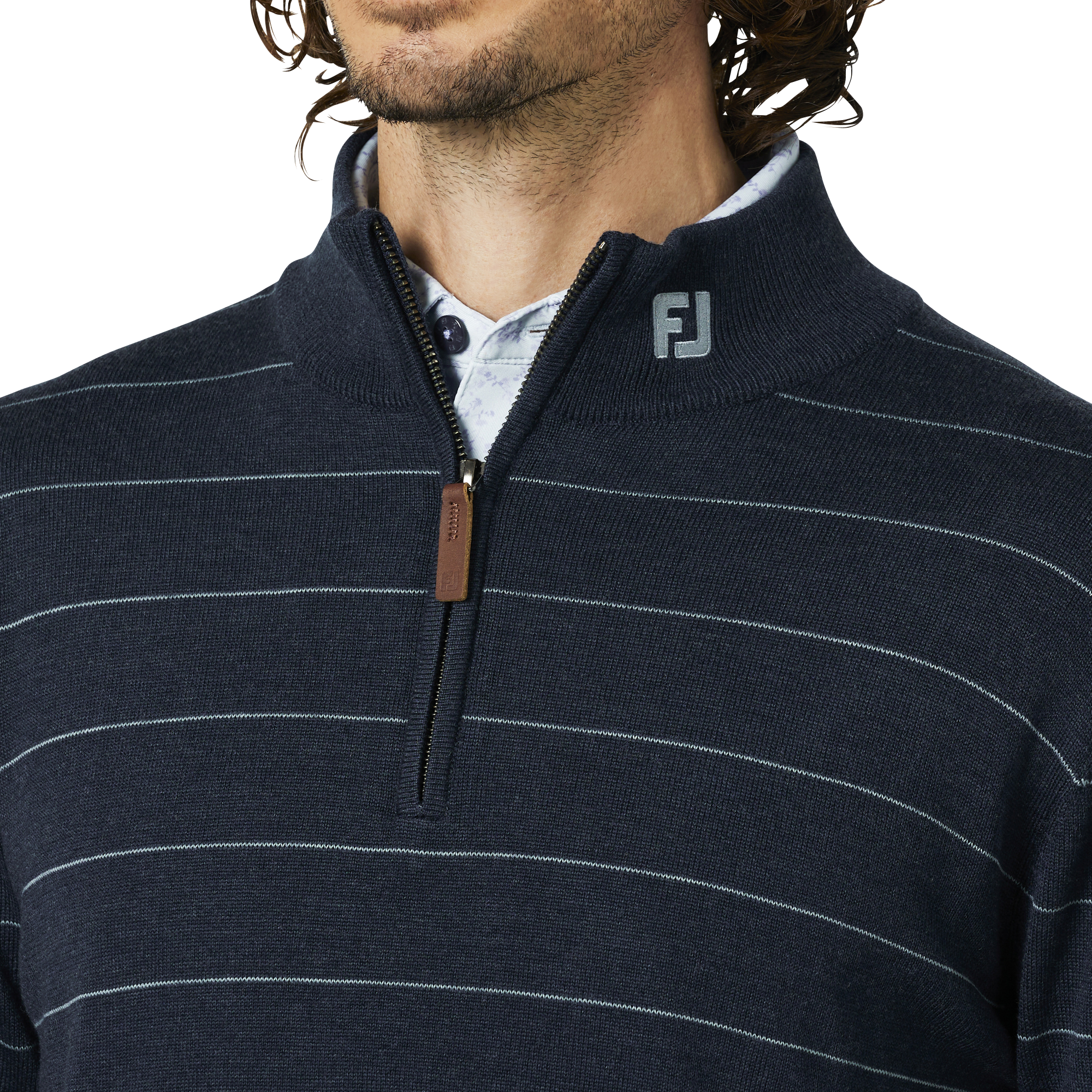 ウールヘザークォータージップセーター