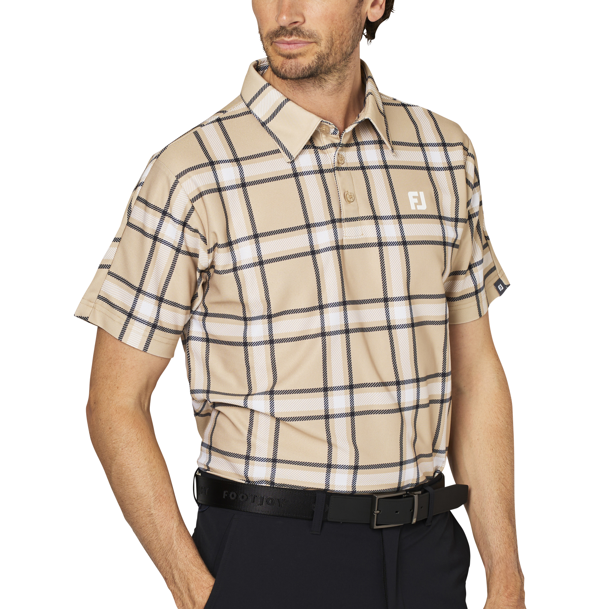 チェックプリント半袖鹿の子シャツ - FootJoy Japan
