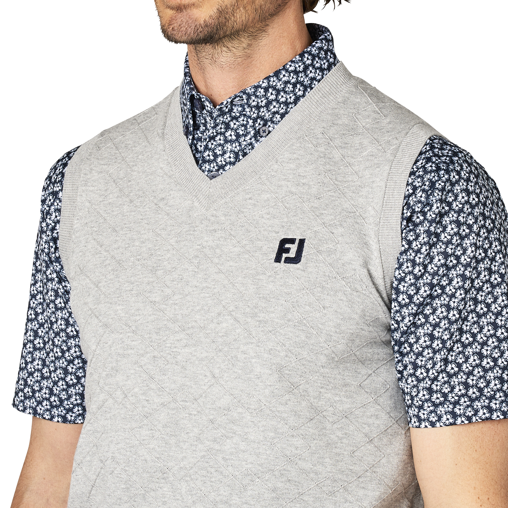 アーガイル柄Vネックセーターベスト