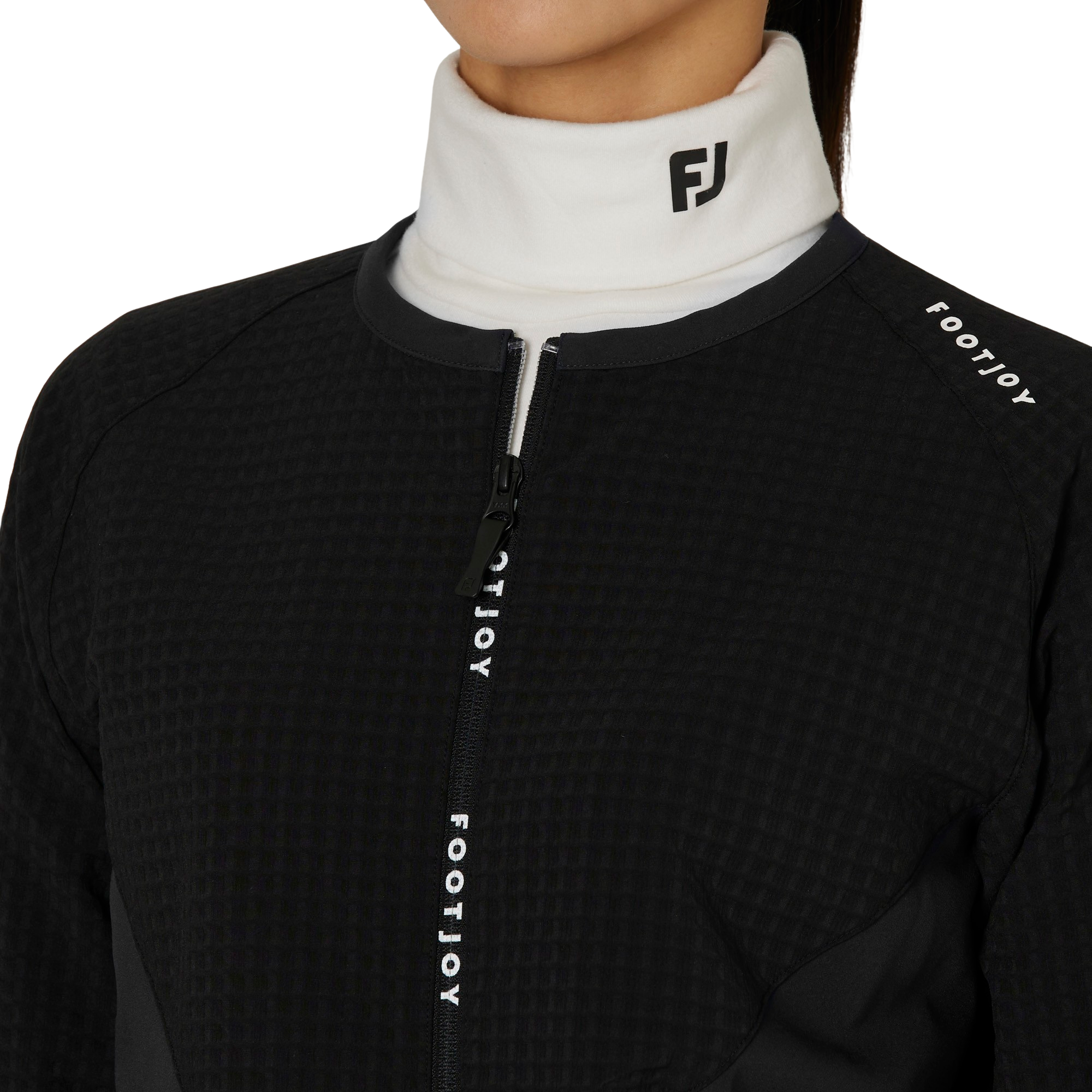 WOMEN'S TWINSOF 撥水ファブリックミックス 長袖フルジップクルーネックジャケット