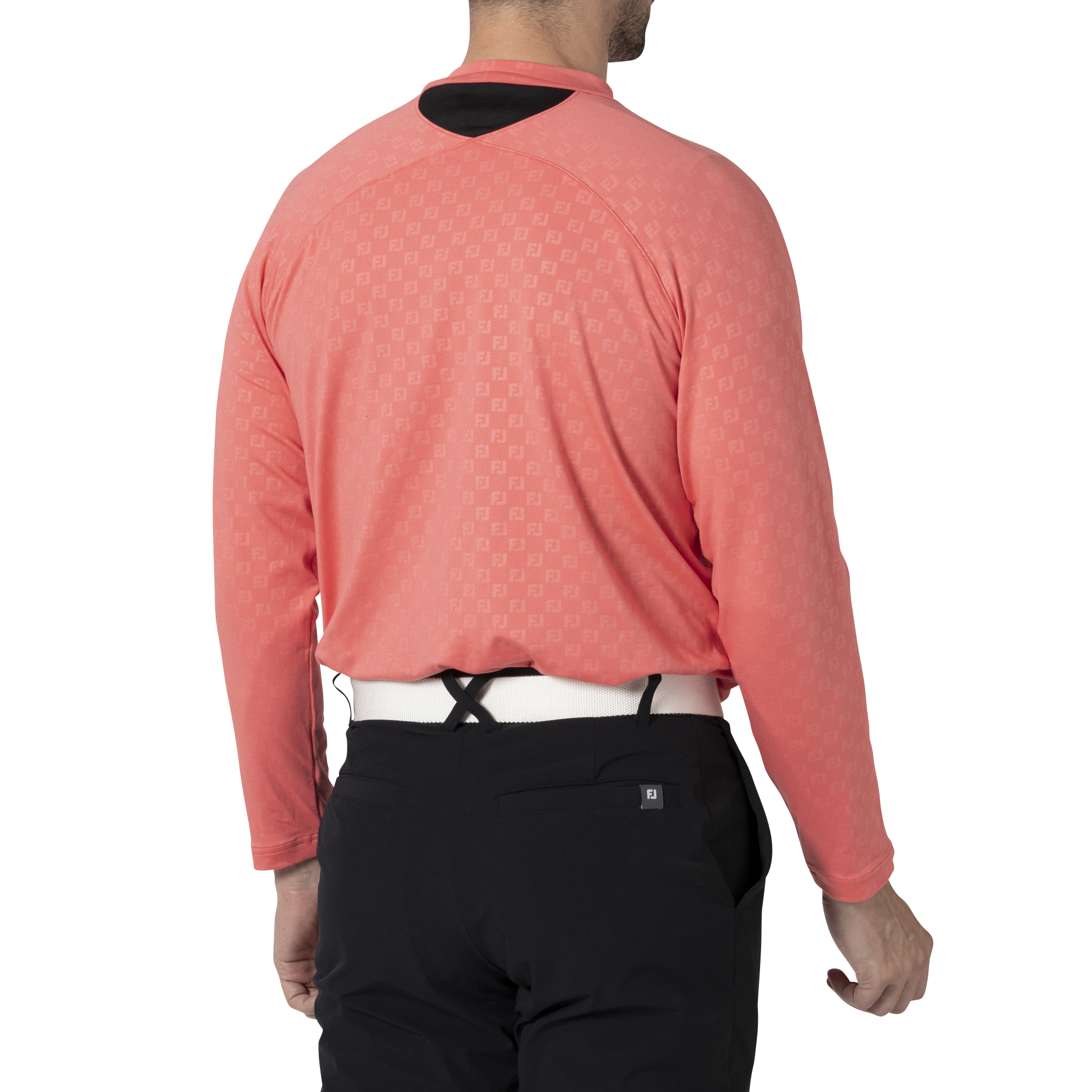 MEN'S 起毛FJエンボスプリント 長袖モックネックシャツ