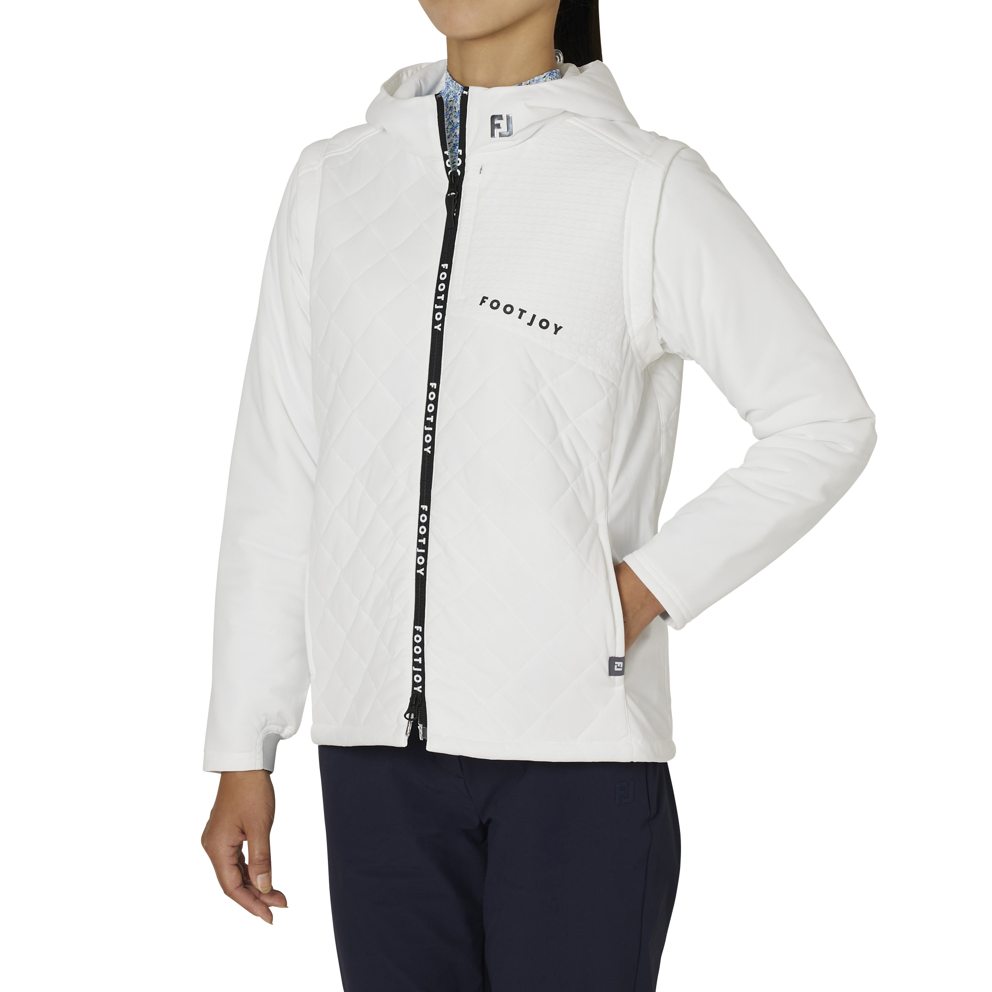 WOMEN'S 防風ニットラミネーション 長袖フルジップ中綿2WAYジャケット