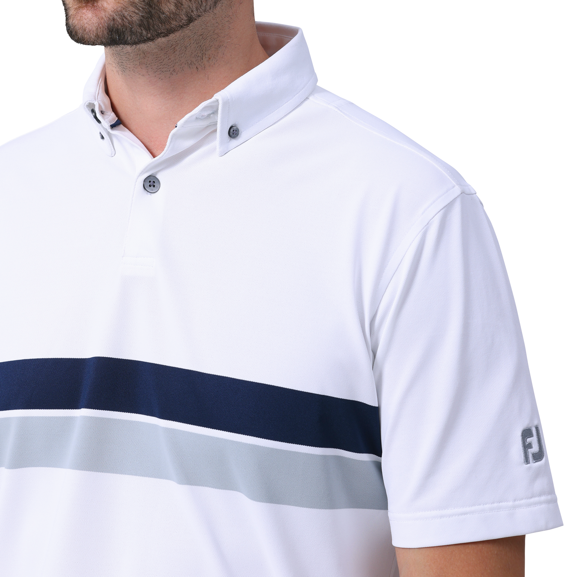 ダブルチェストライン半袖ボタンダウンシャツ