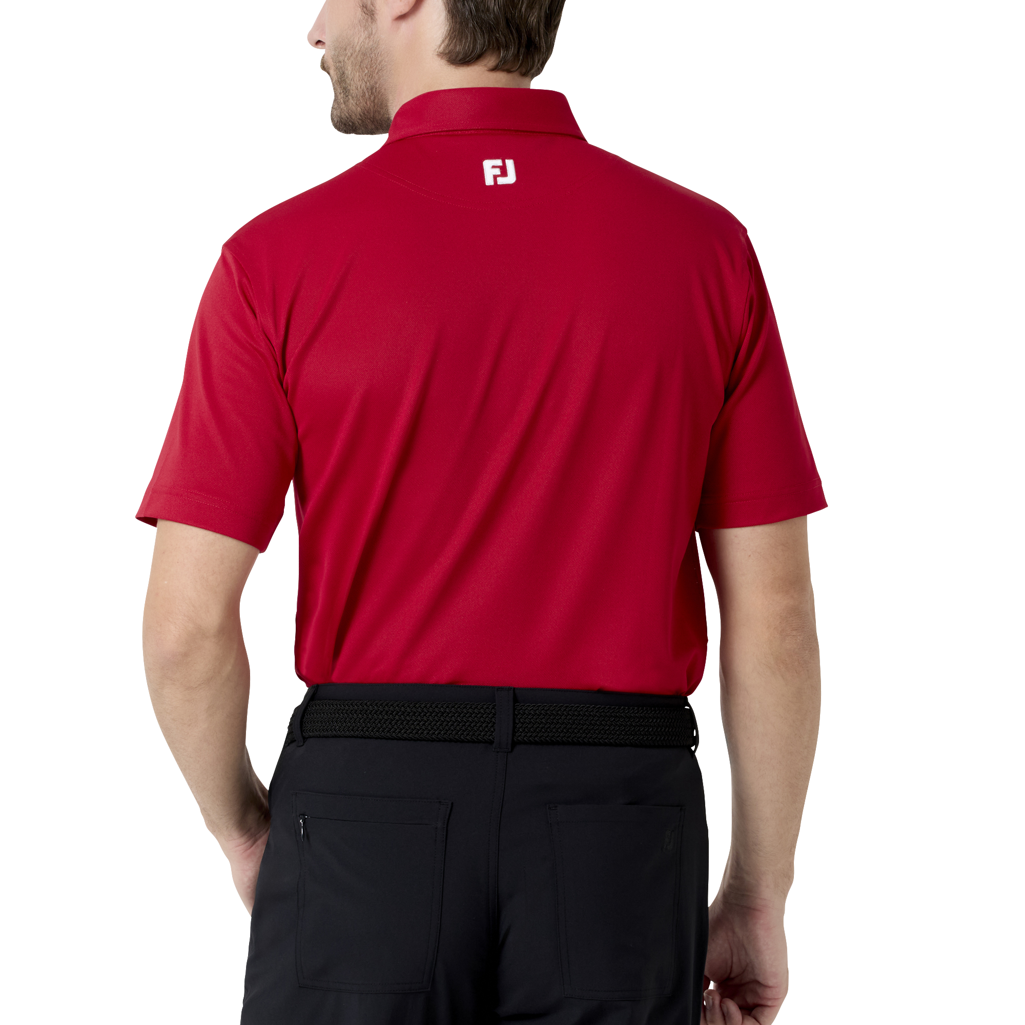 Essential Mens Solid ストレッチ鹿の子半袖シャツ