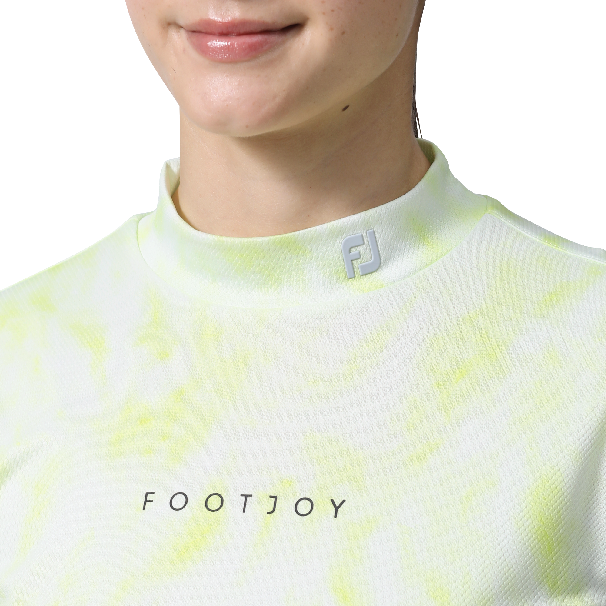 タイダイプリント半袖モックネックシャツ