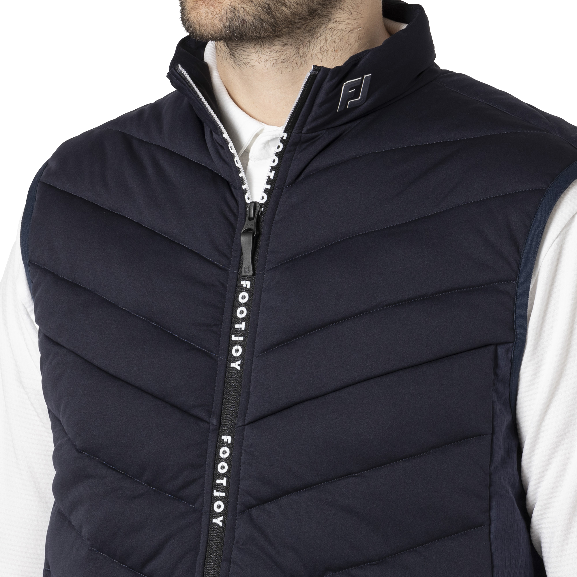 MEN'S 防風ニットラミネーション フルジップ中綿ベスト