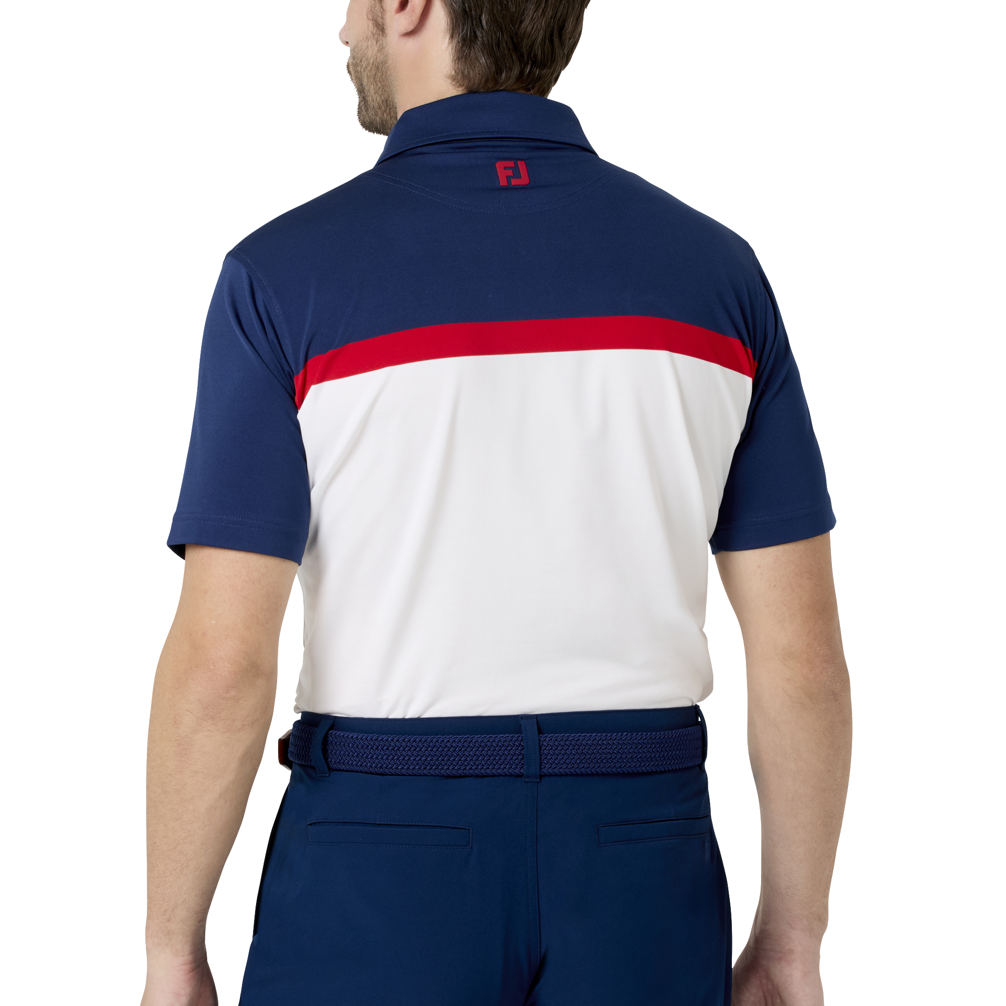 Essential M`s カラーブロック ストレッチライル半袖シャツ