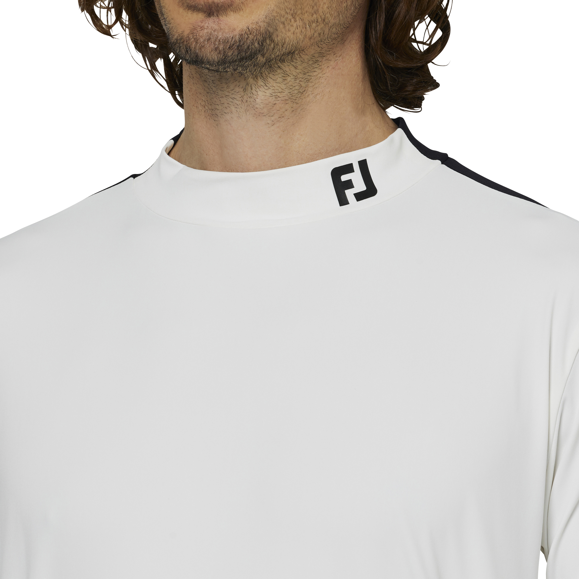 ショルダーライン長袖モックネックシャツ