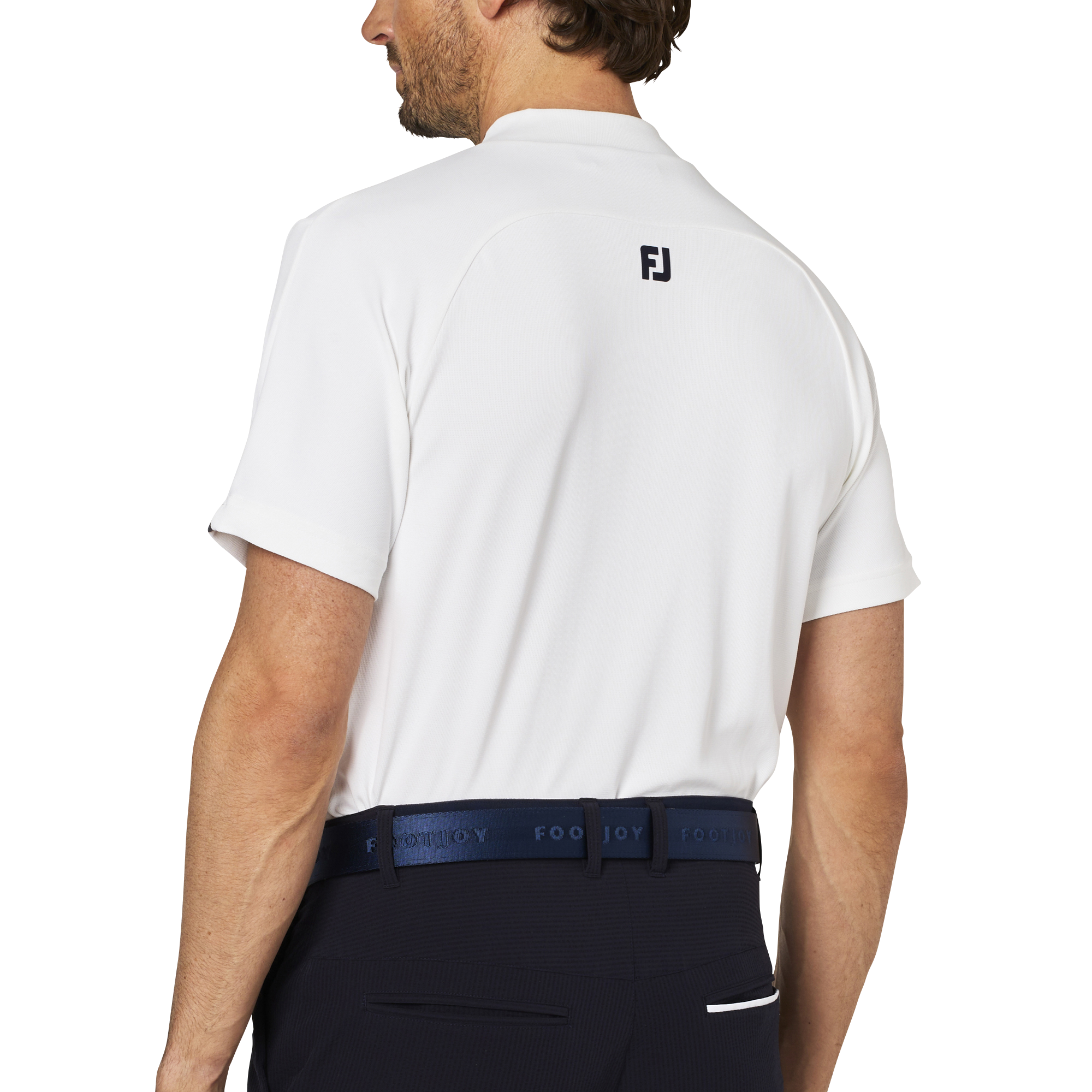 バイカラー半袖モックネックシャツ