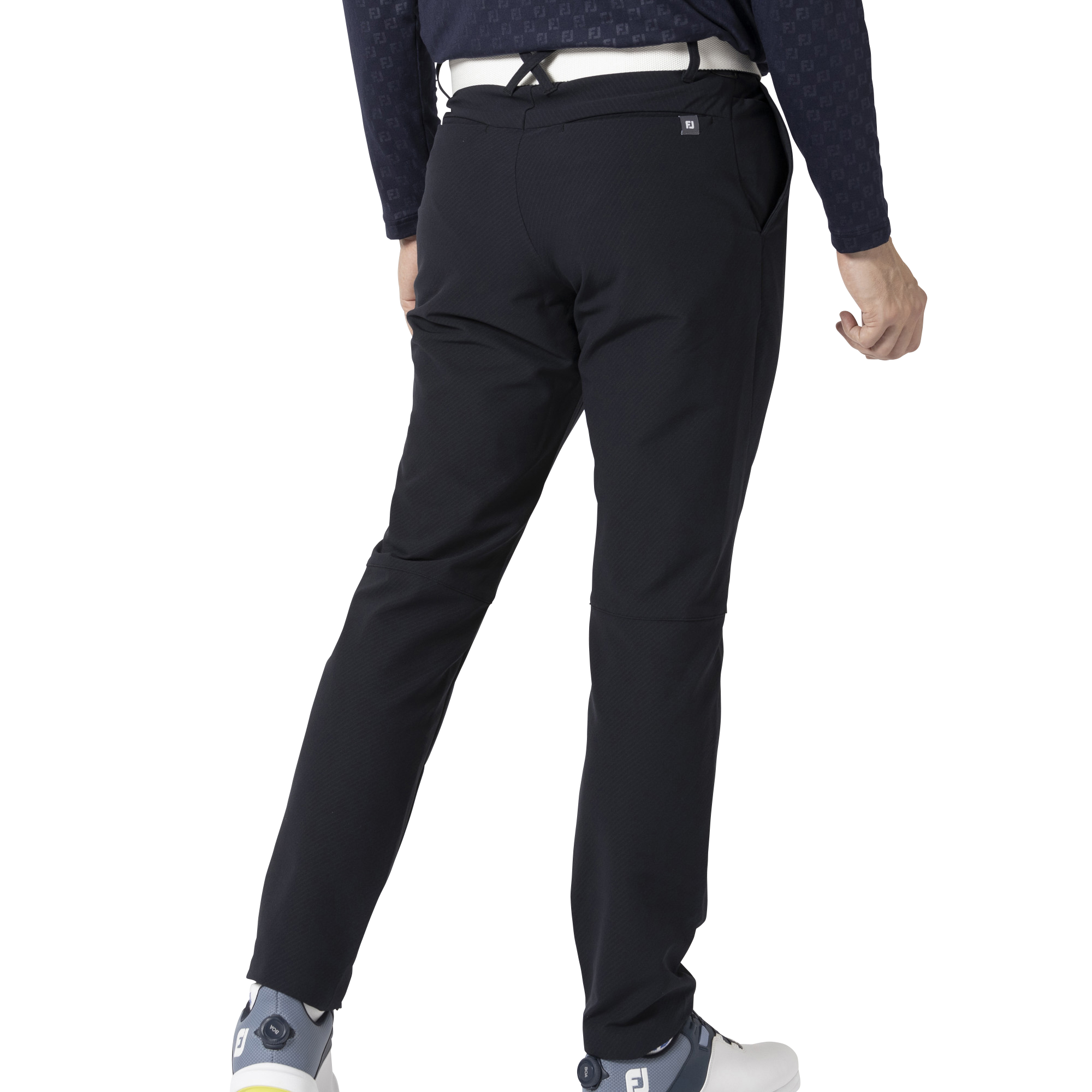 MEN'S TWINSOF 撥水裏起毛レジメンタルストライプ ストレッチロングパンツ