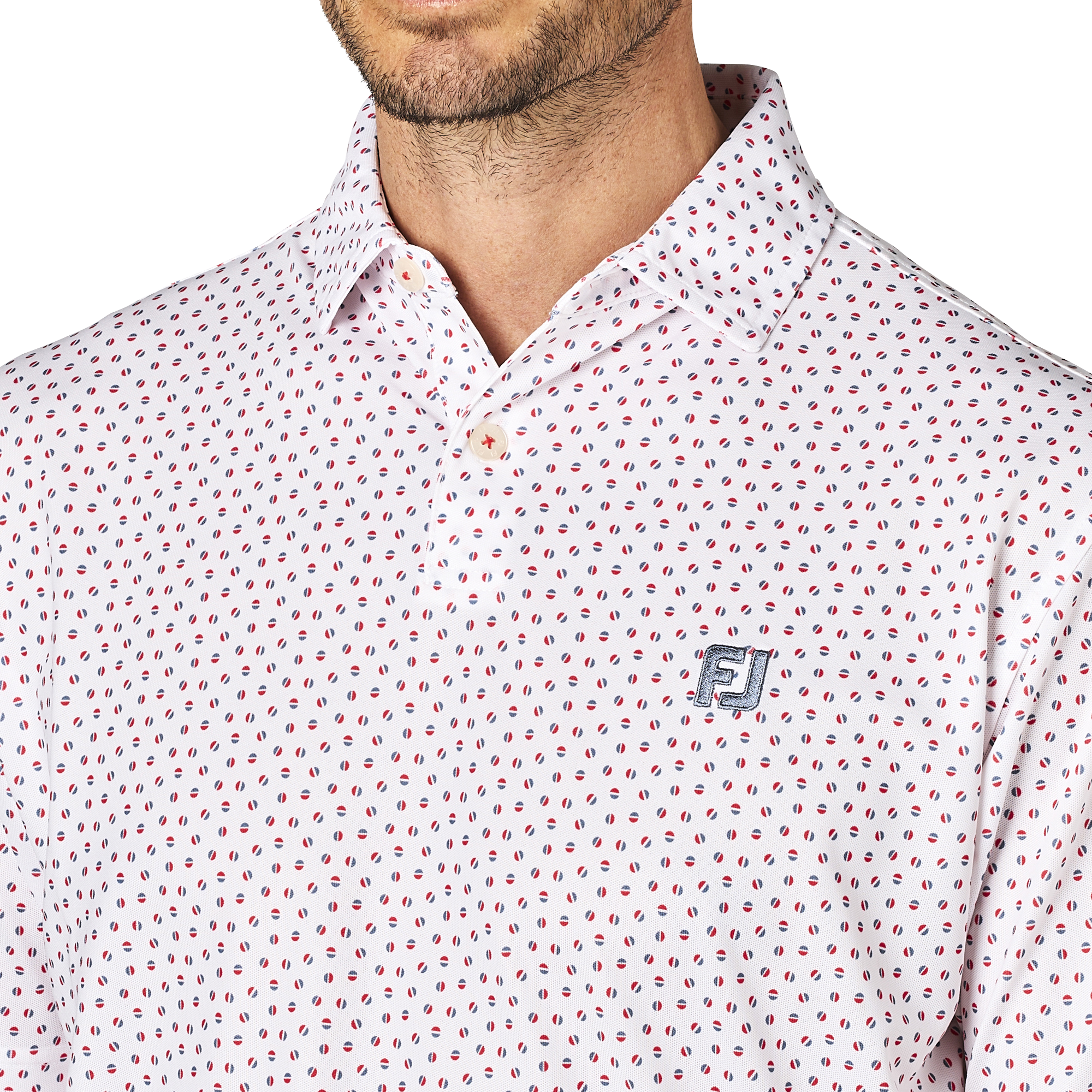 ボールプリント半袖鹿の子シャツ