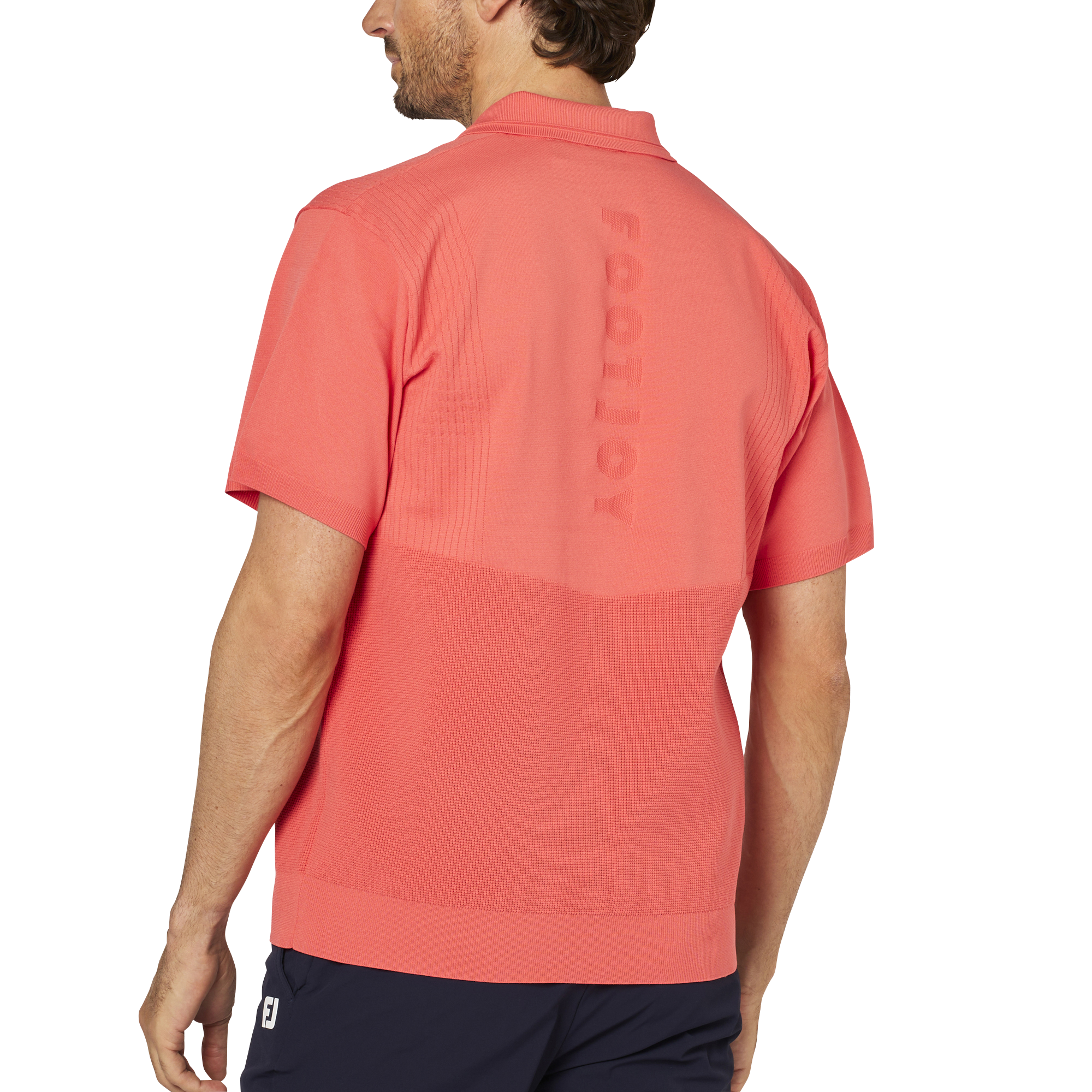 【フットジョイ】編地切替バイカラー半袖セーターポロ 編地切替バイカラー半袖セーターポロ - FootJoy Japan