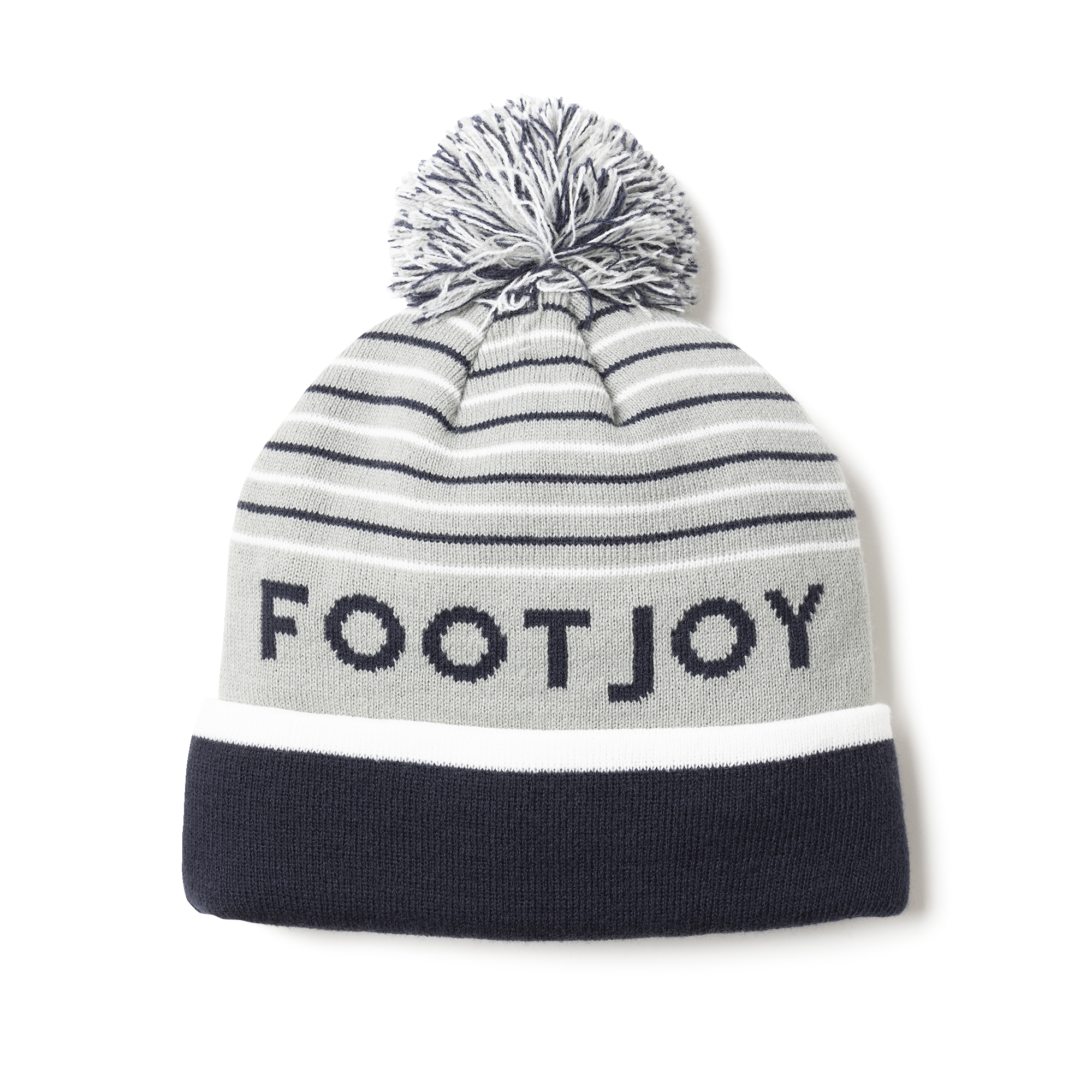 ポンポン付きストライプニット帽ユニセックス Jo Gordon（ジョーゴードン）の「Jo Gordon | ウール ポンポンニット帽